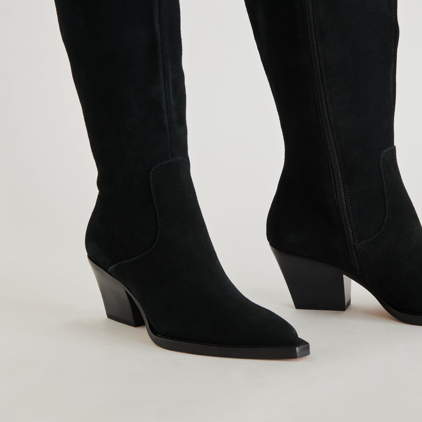 Raj Boots in Onyx Suede | Women's Onyx Suede Knee-High Boots
 – Dolce Vita