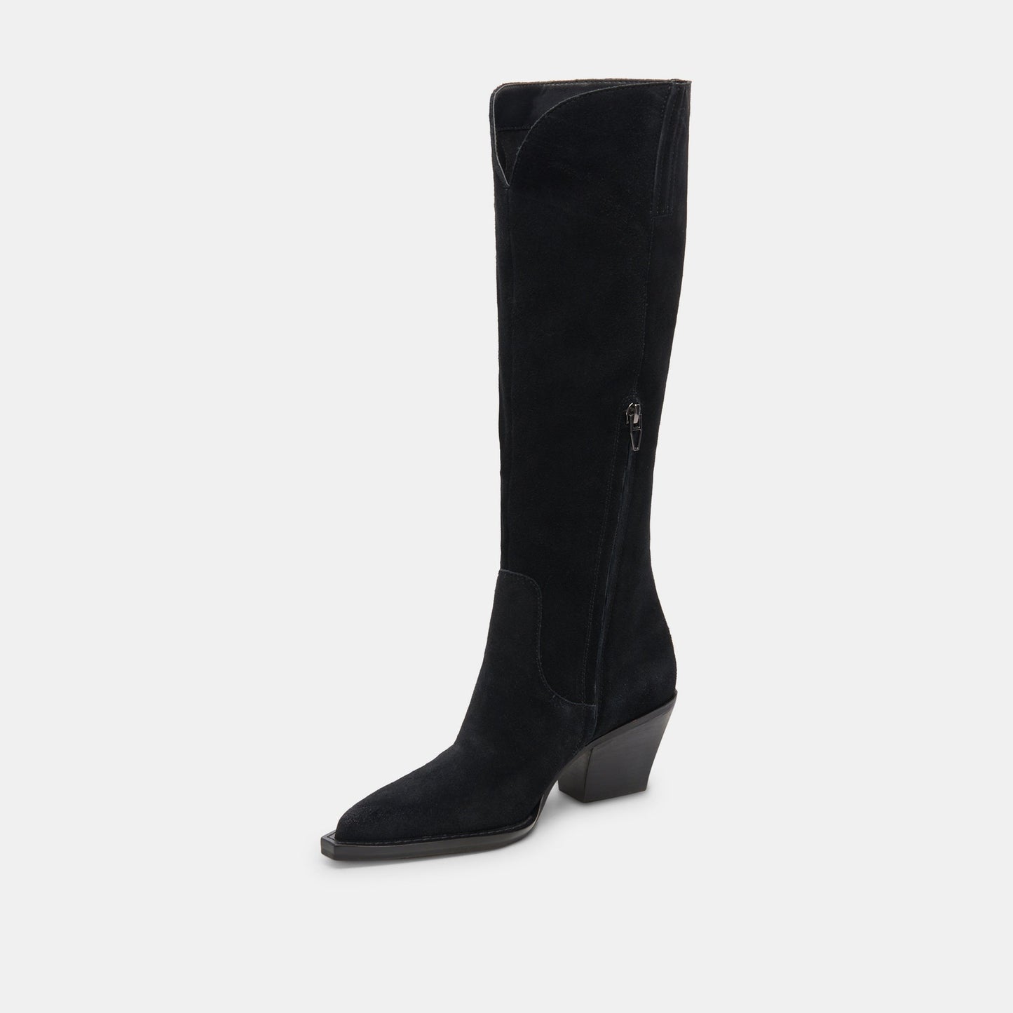 Raj Boots in Onyx Suede | Women's Onyx Suede Knee-High Boots
 – Dolce Vita
