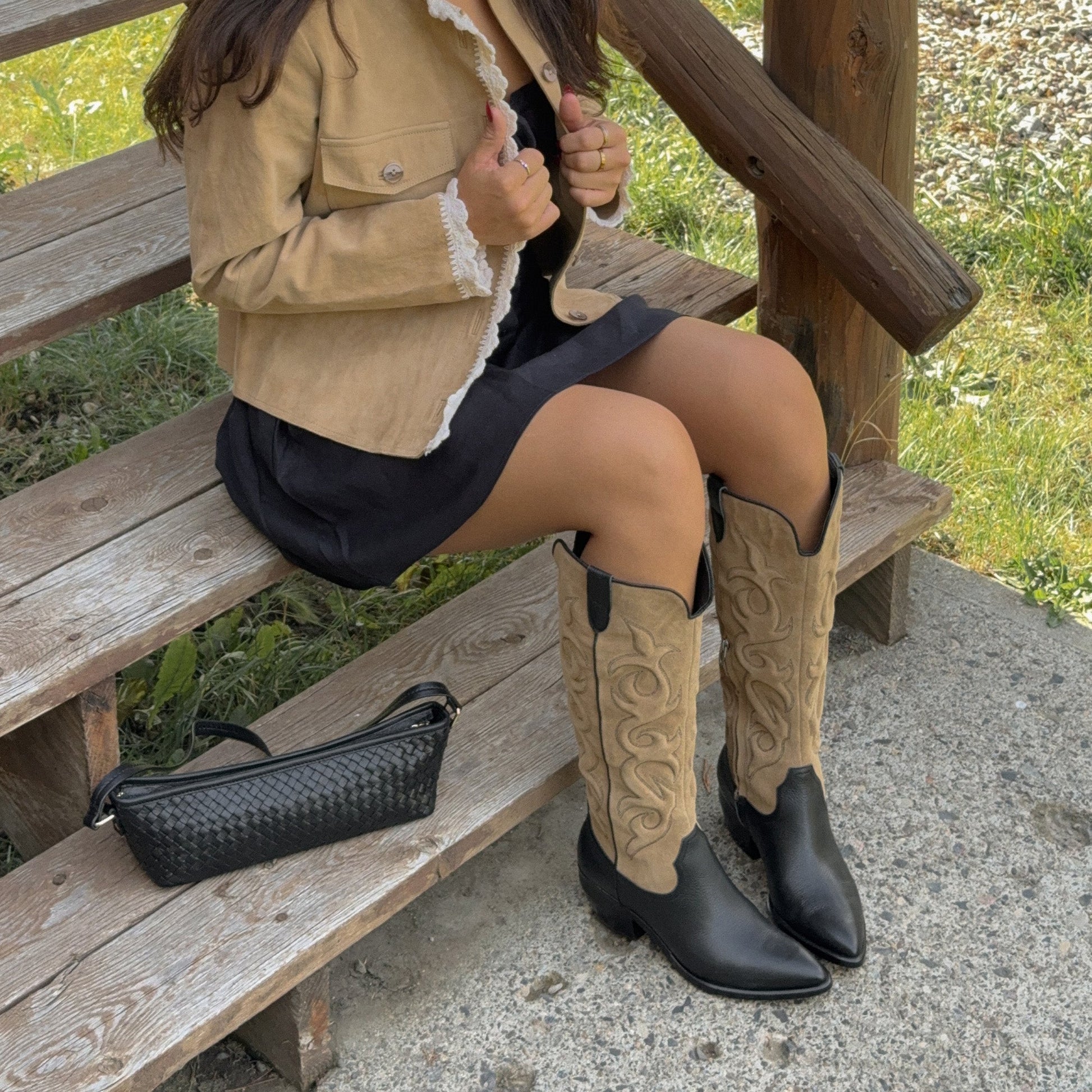 Mirla Black Multi Leather Boots