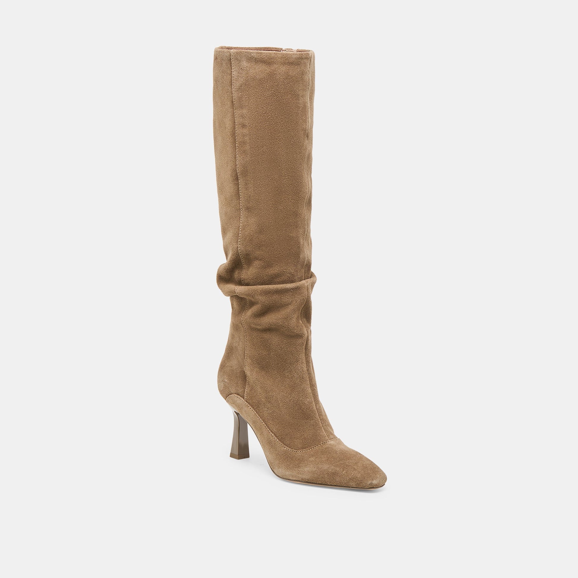Lousa Olive Suede Wide Calf Boots