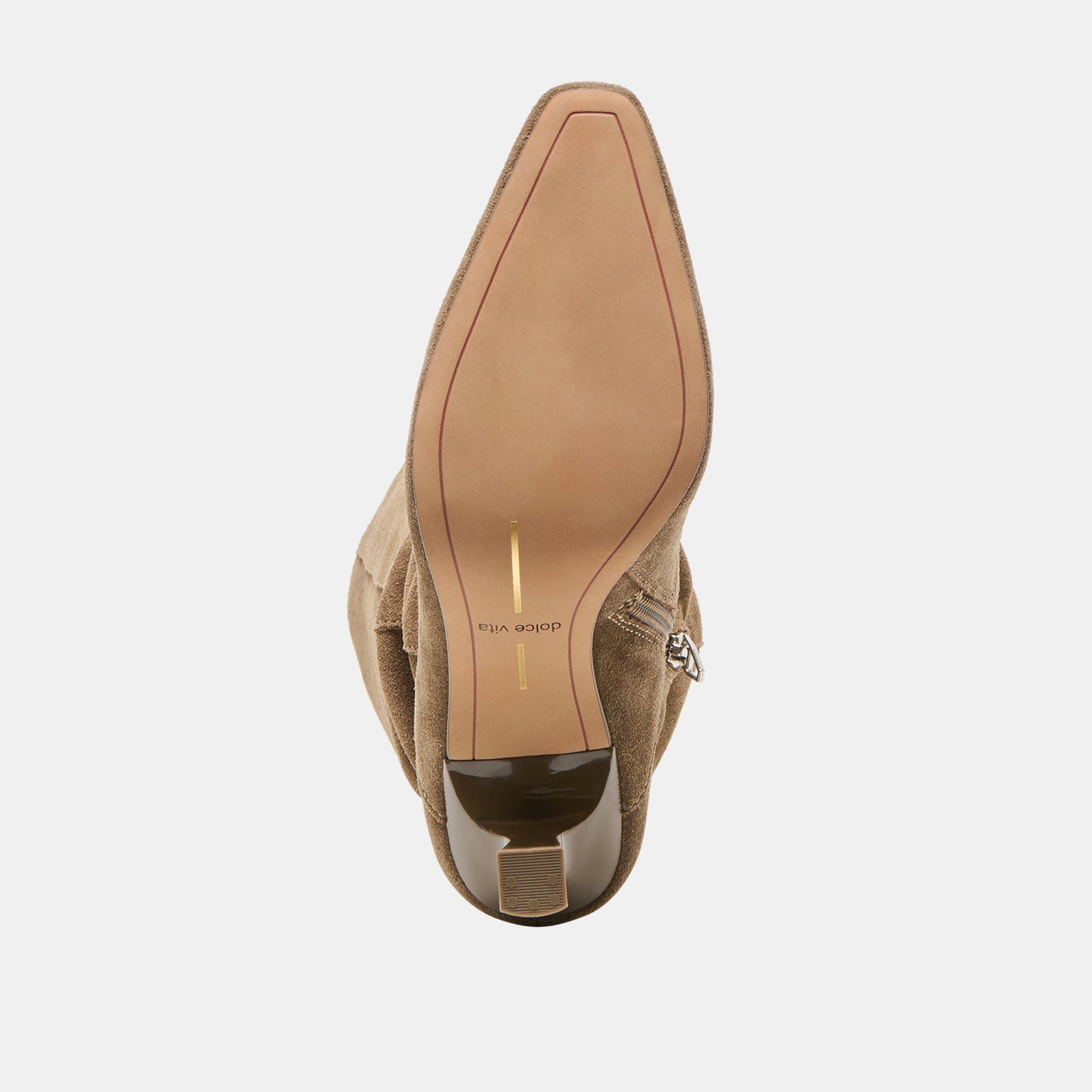 Lousa Olive Suede Wide Calf Boots