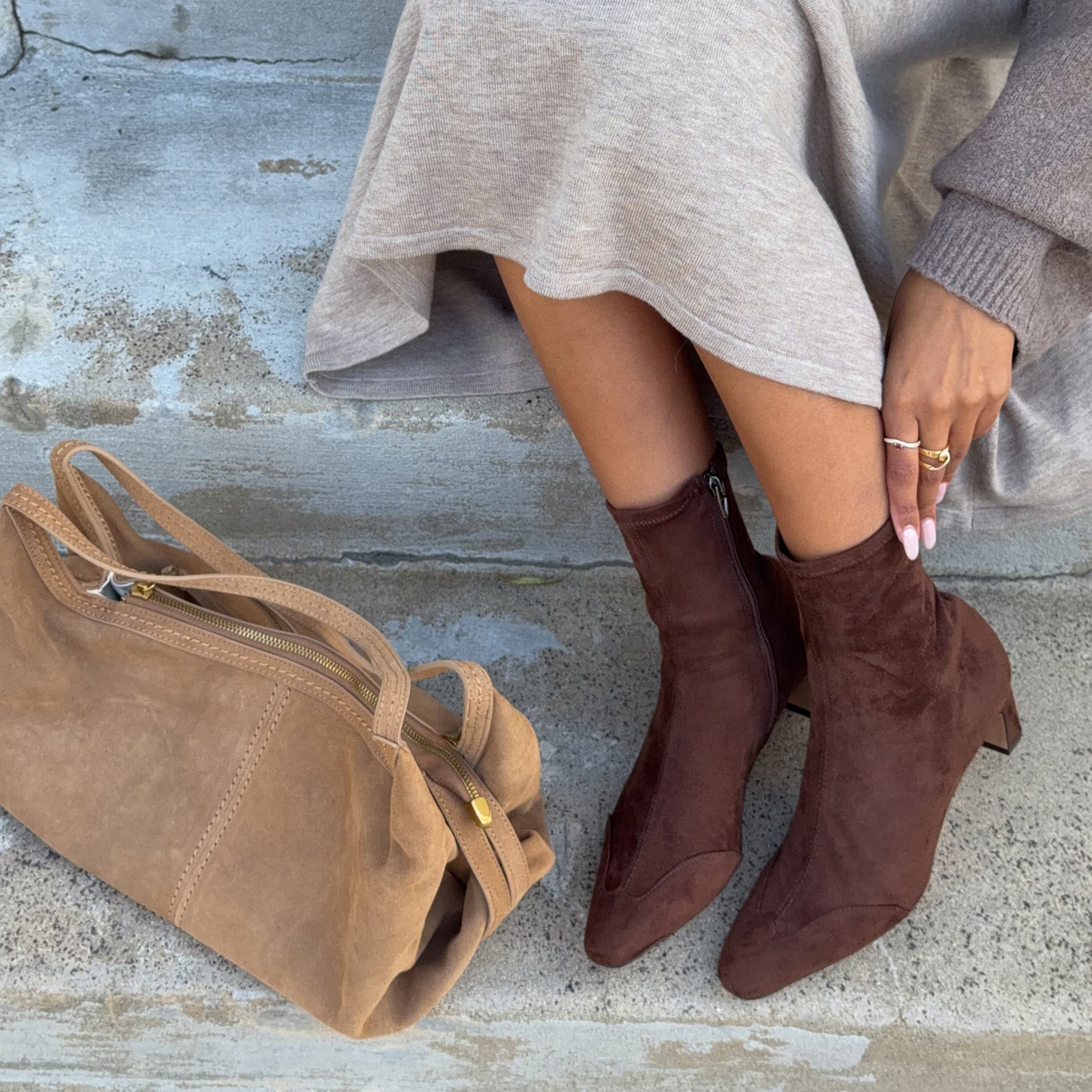 Anika Dk Brown Stella Suede Boots