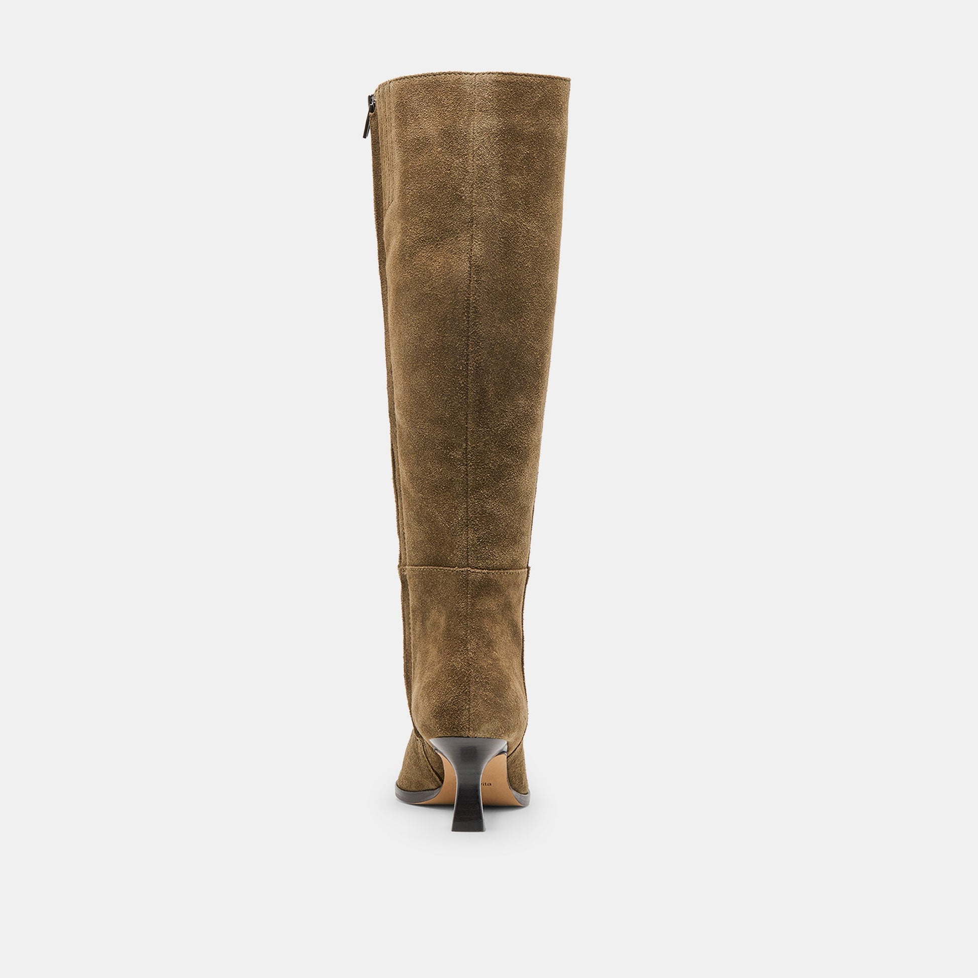 Auggie Olive Suede Wide Calf Boots