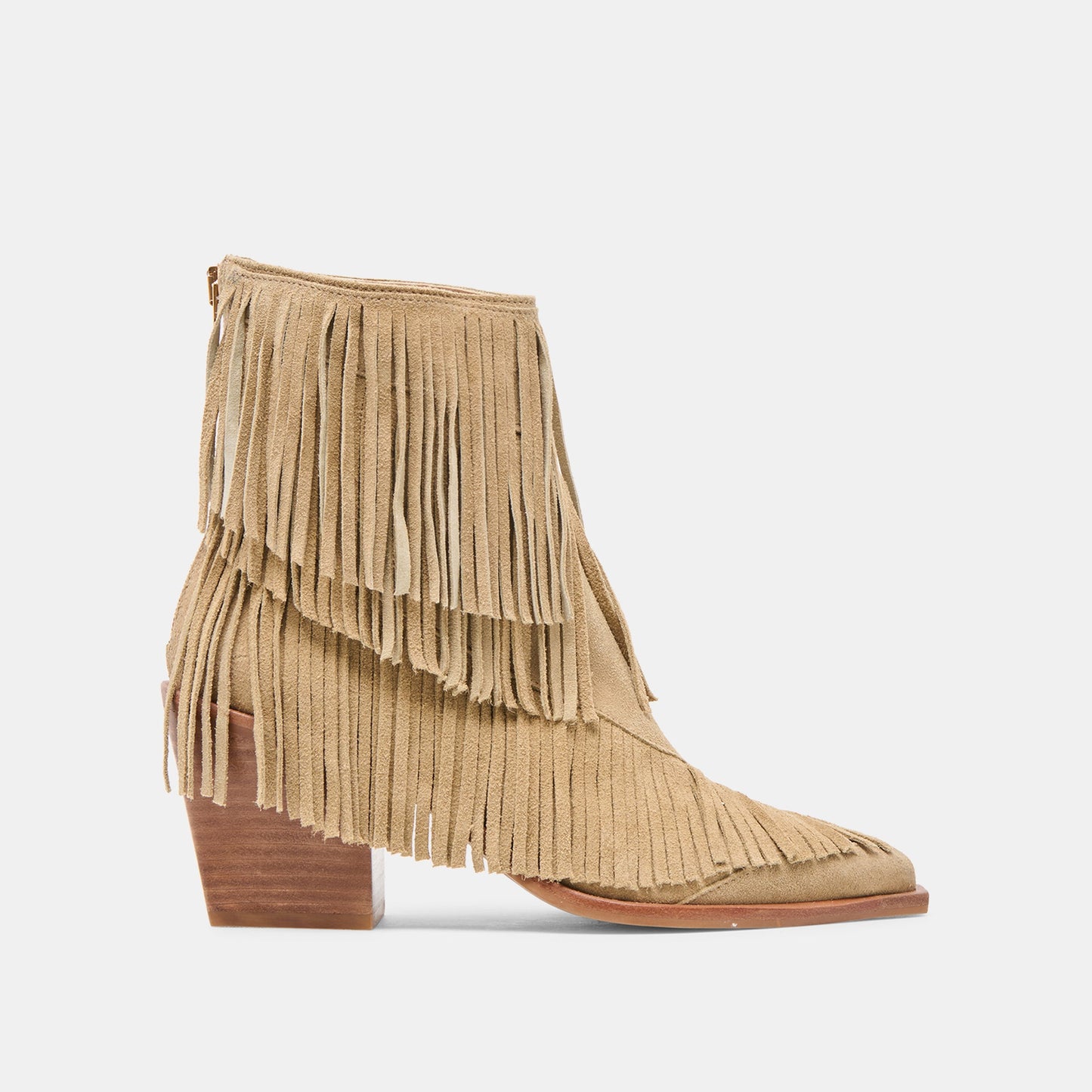 Torey Dk Taupe Suede Booties