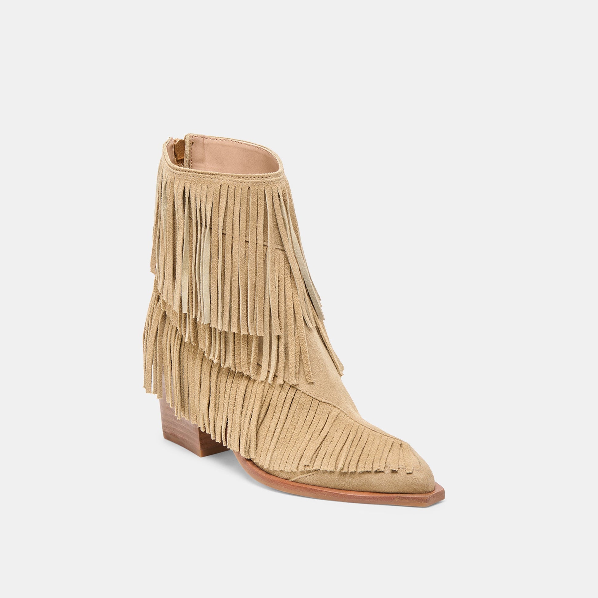 Torey Dk Taupe Suede Booties