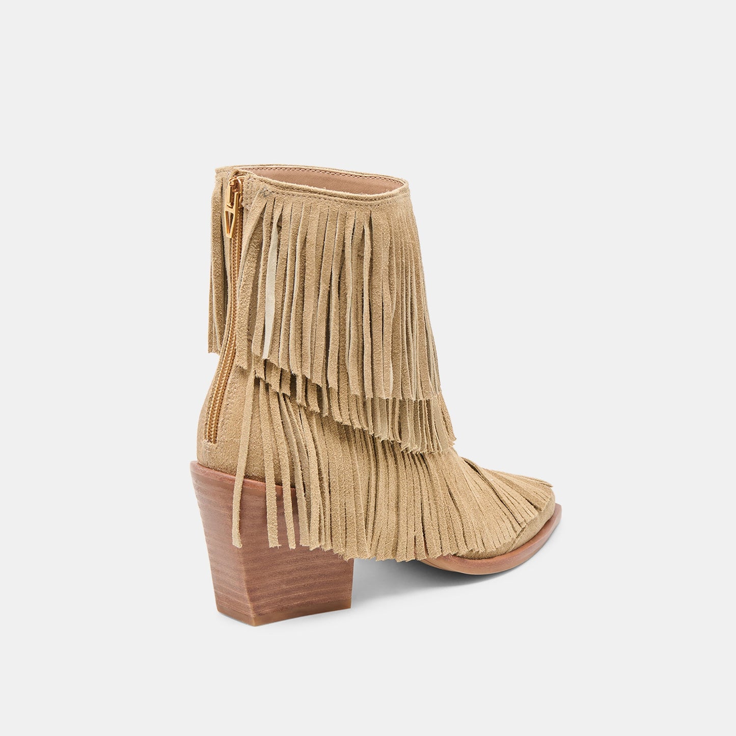 Torey Dk Taupe Suede Booties
