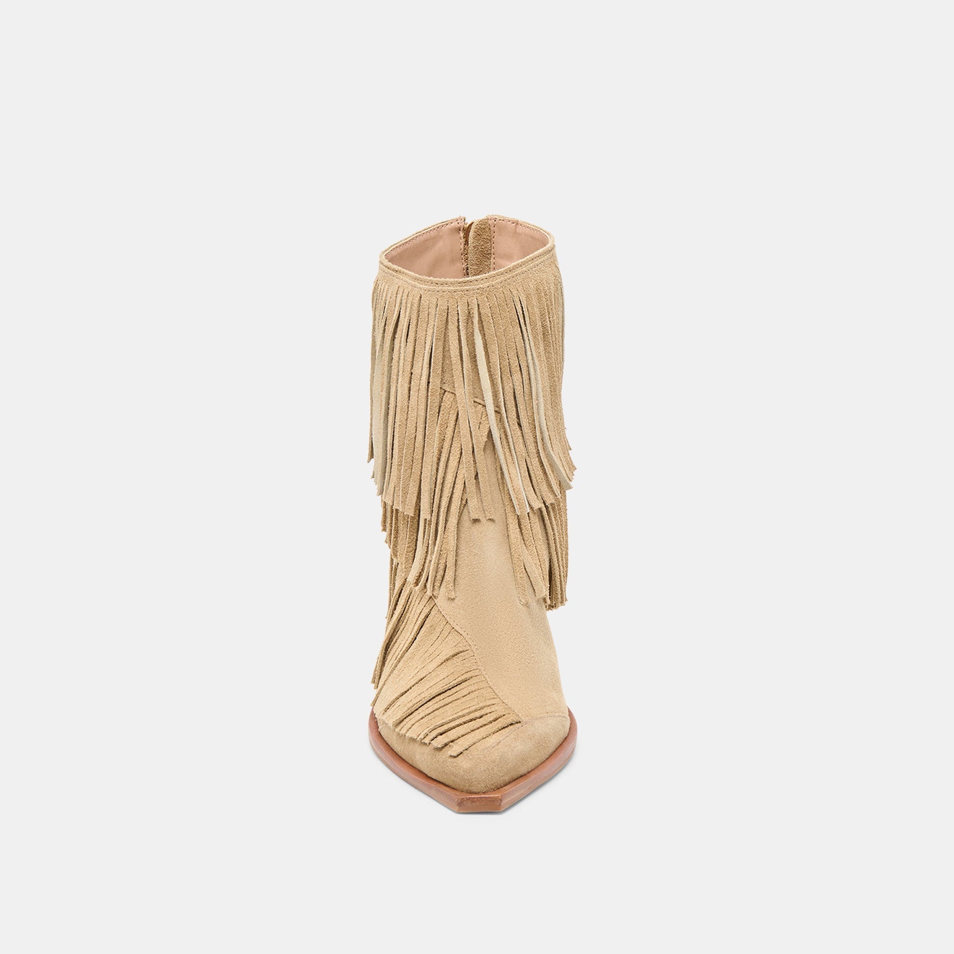 Torey Dk Taupe Suede Booties