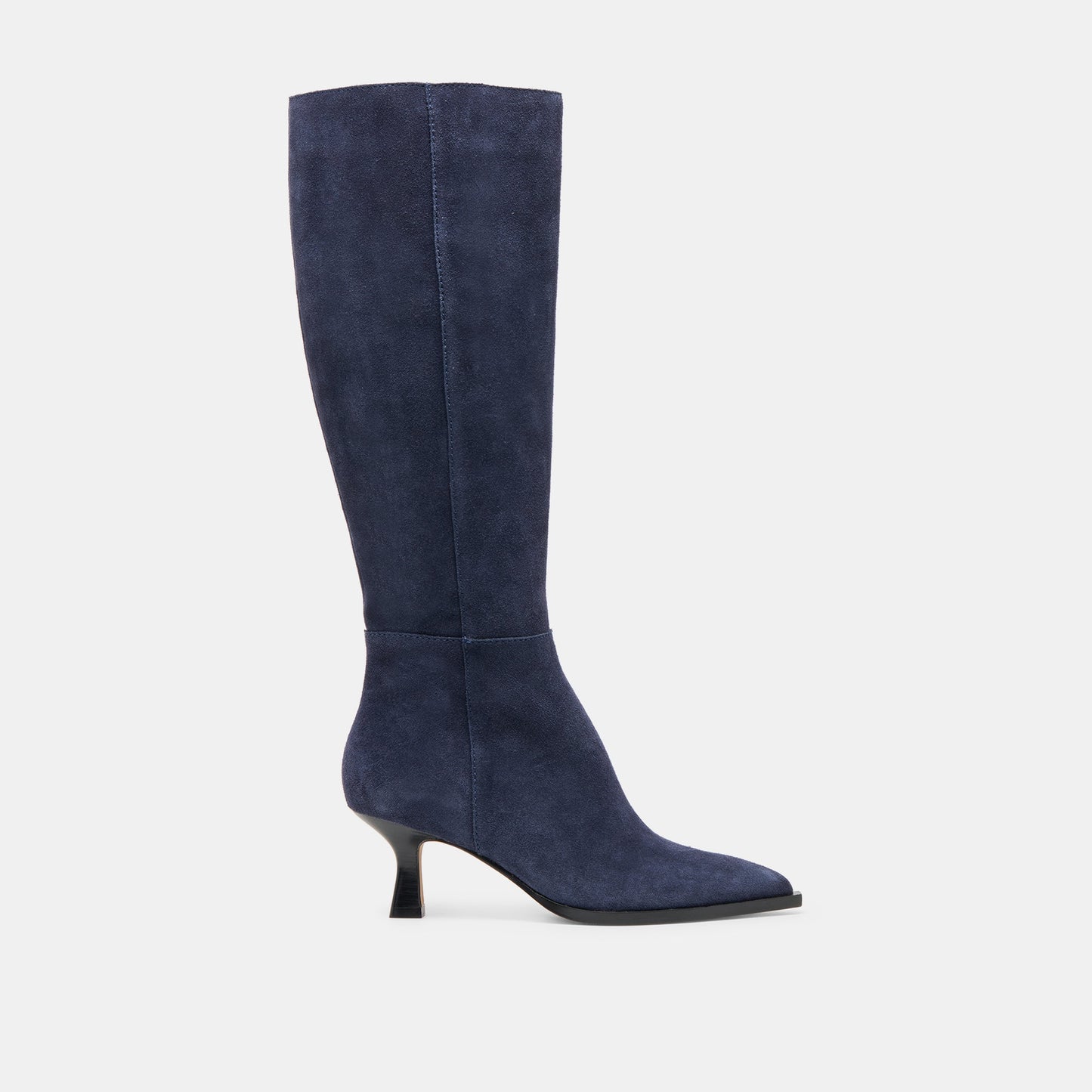 Auggie Navy Suede Wide Calf Boots