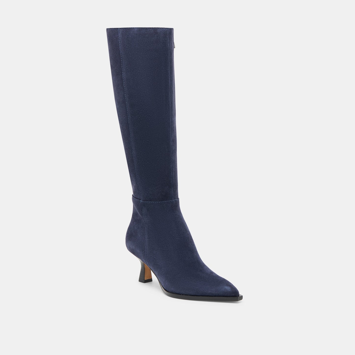 Auggie Navy Suede Wide Calf Boots