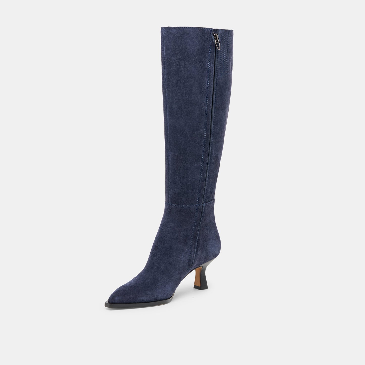 Auggie Navy Suede Wide Calf Boots