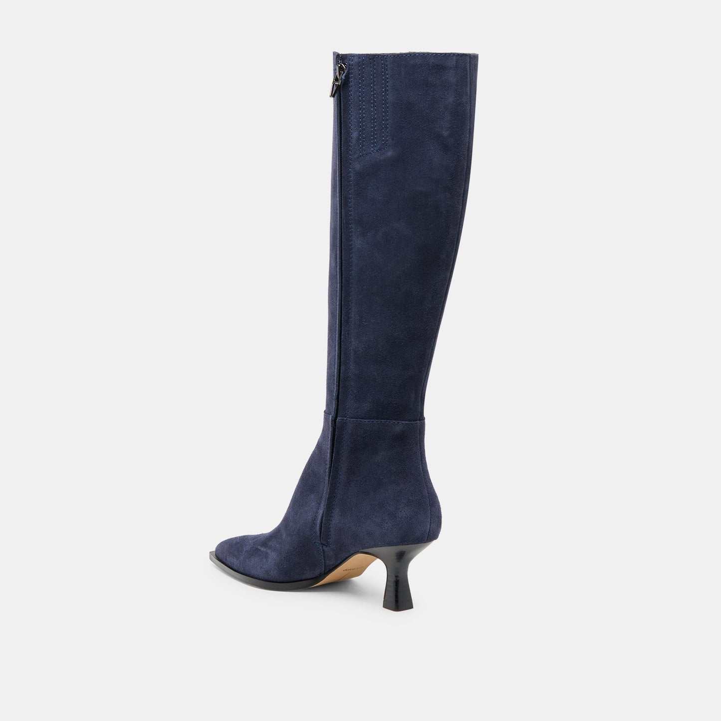 Auggie Navy Suede Wide Calf Boots
