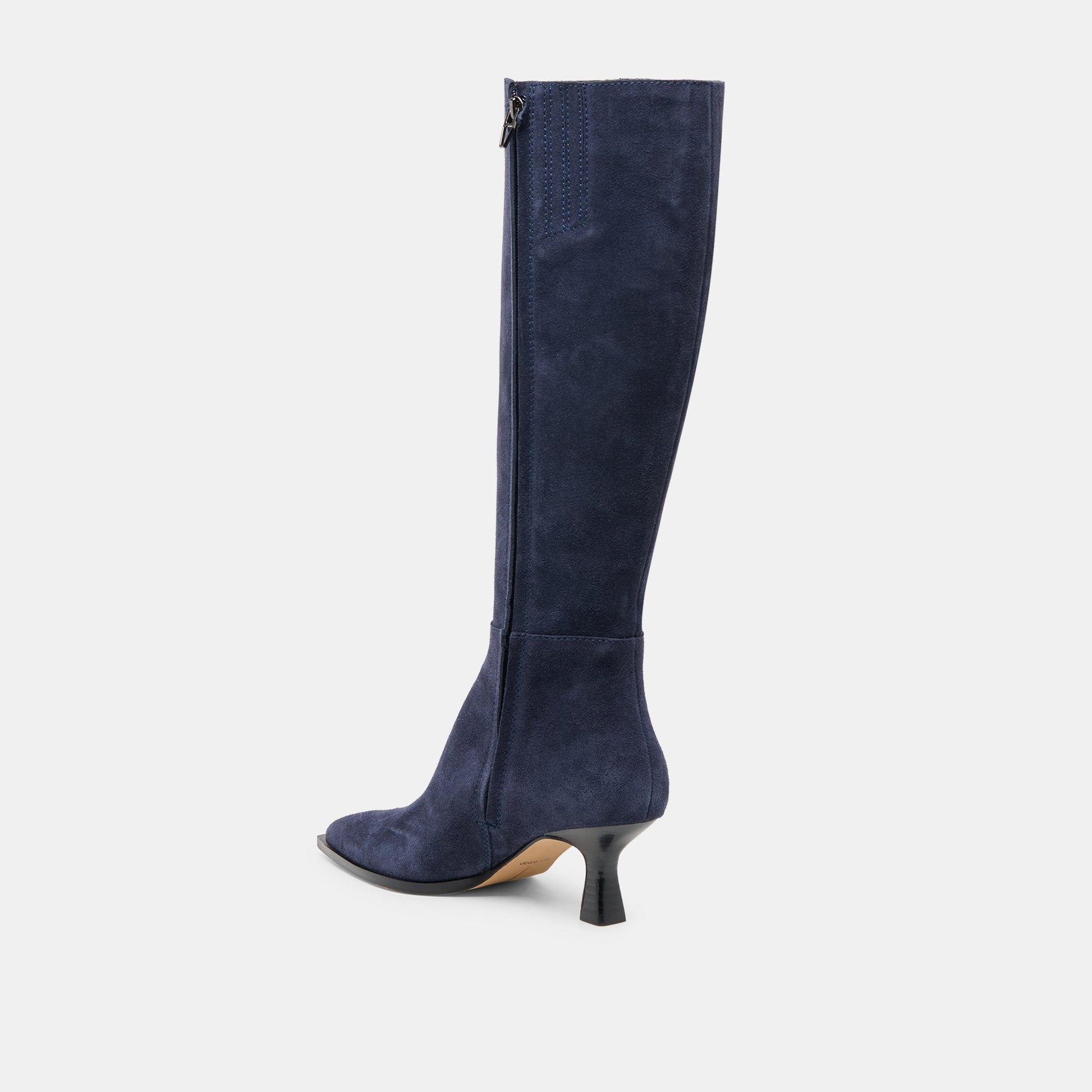 Auggie Navy Suede Wide Calf Boots