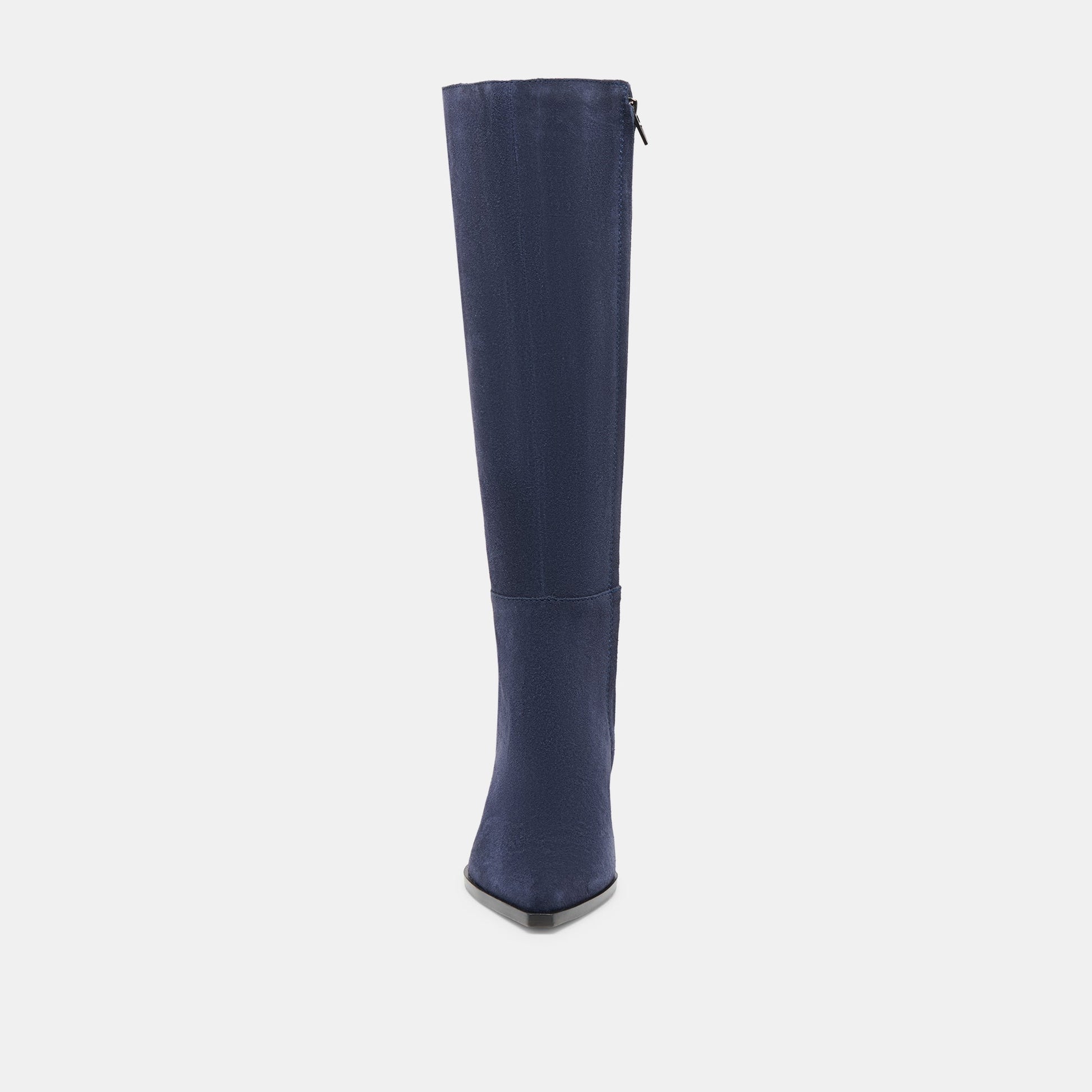 Auggie Navy Suede Wide Calf Boots