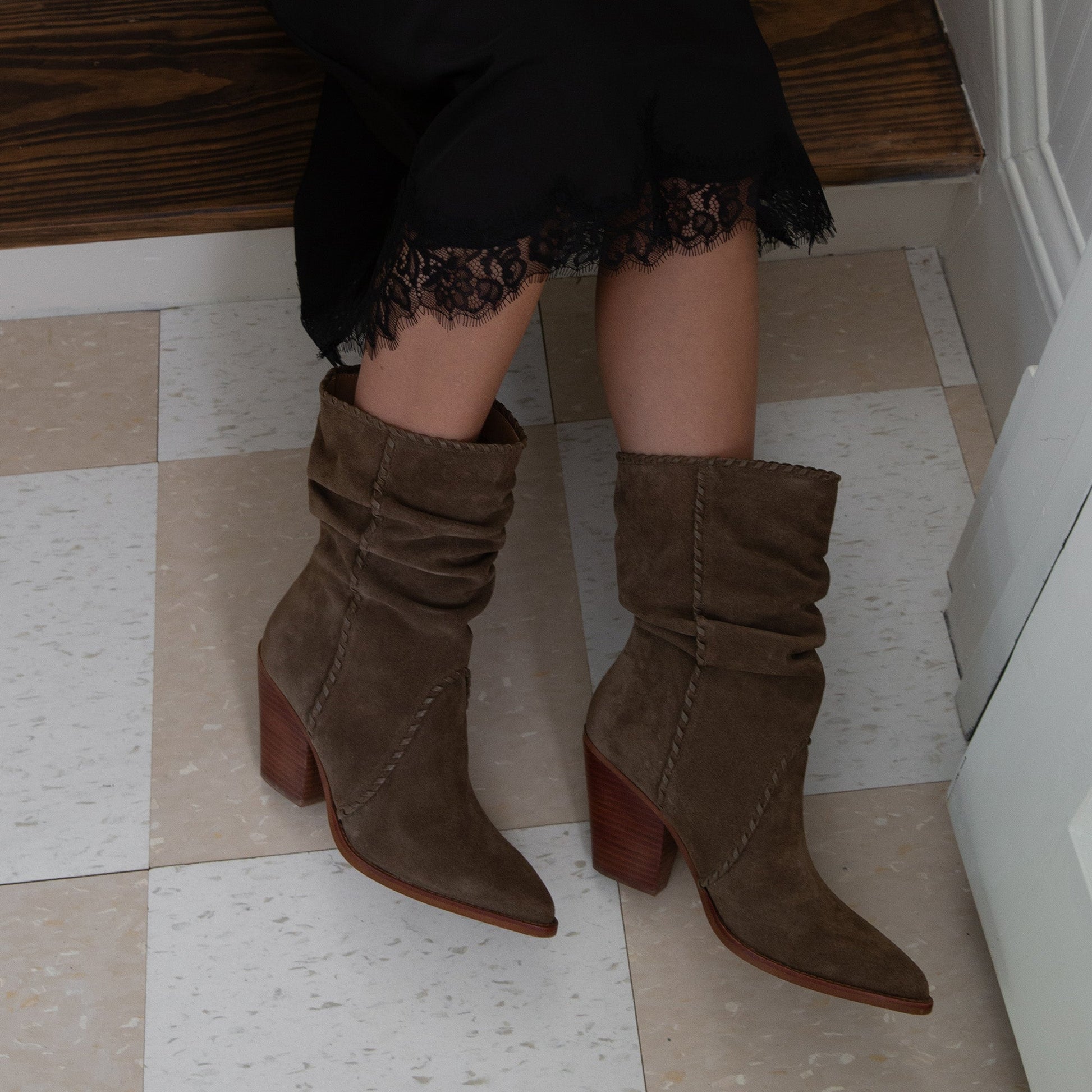 Julith Olive Suede Boots