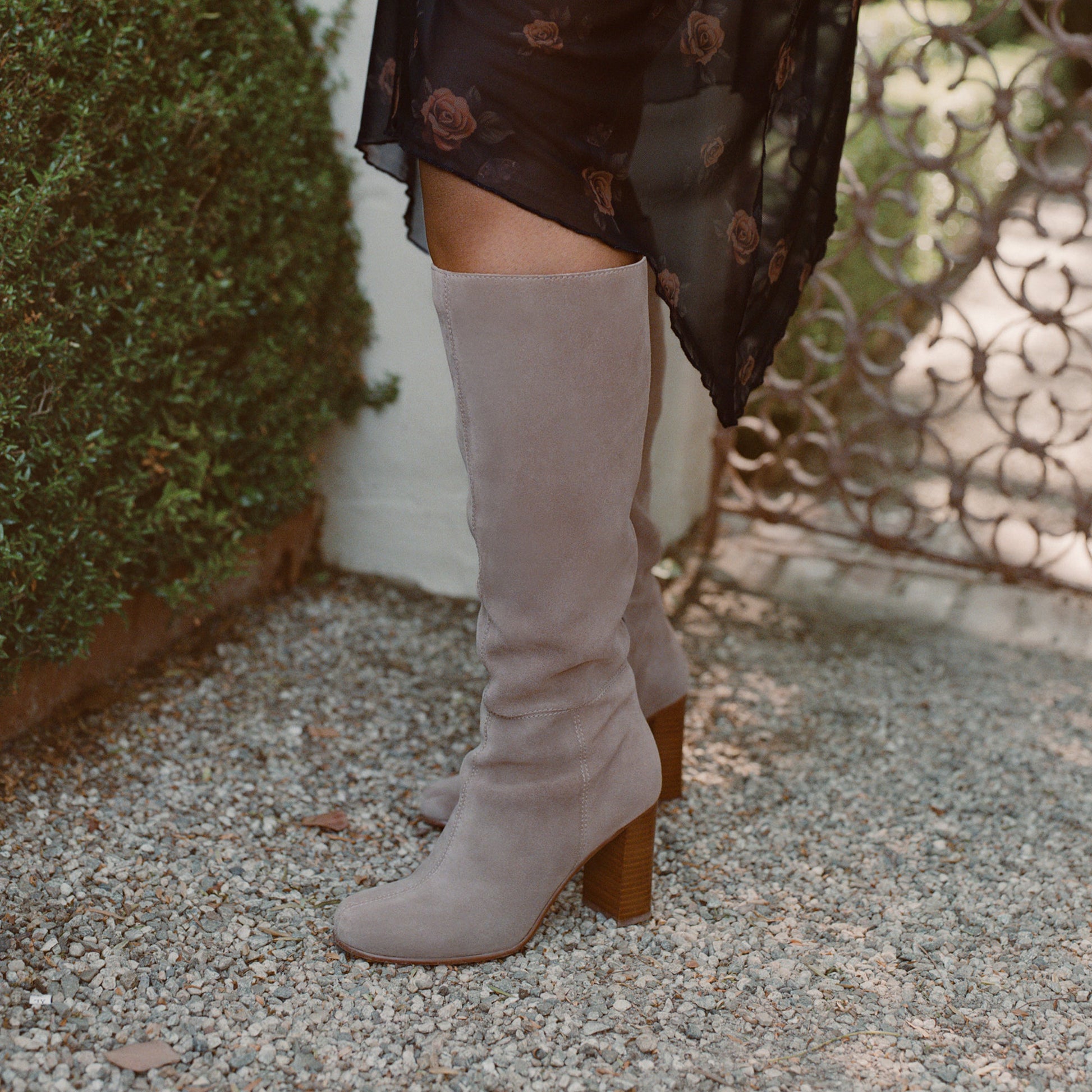 Hudsin Wide Calf Barley Suede Boots