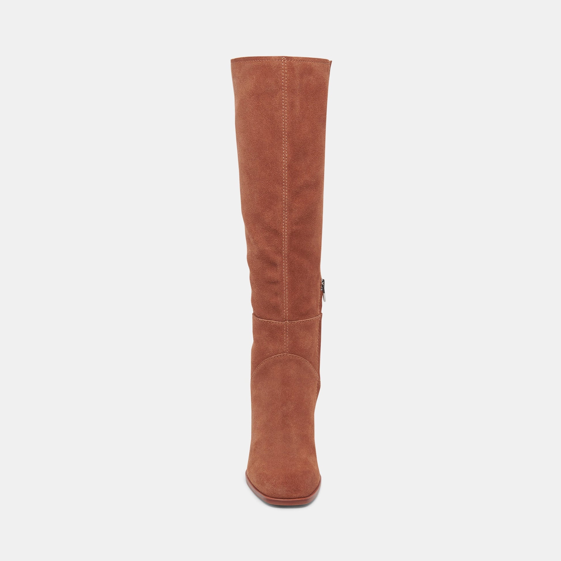 FYNN Wide Calf Boots DK Brown Suede | Brown Suede Knee-High Boots
 – Dolce Vita