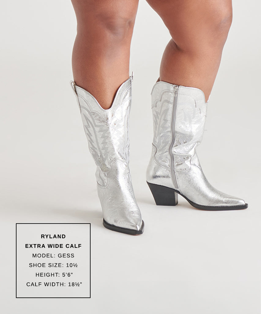Ryland Extra Wide Calf Silver Boots | Distressed Leather Boots
 – Dolce Vita