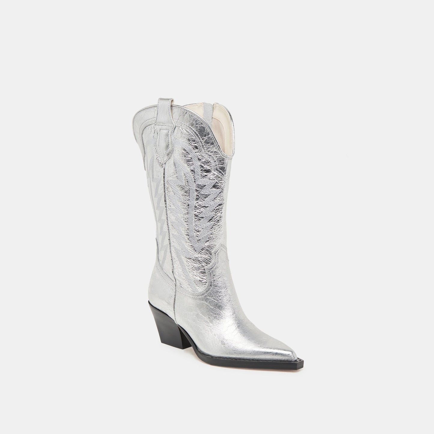 Ryland Extra Wide Calf Silver Boots | Distressed Leather Boots
 – Dolce Vita