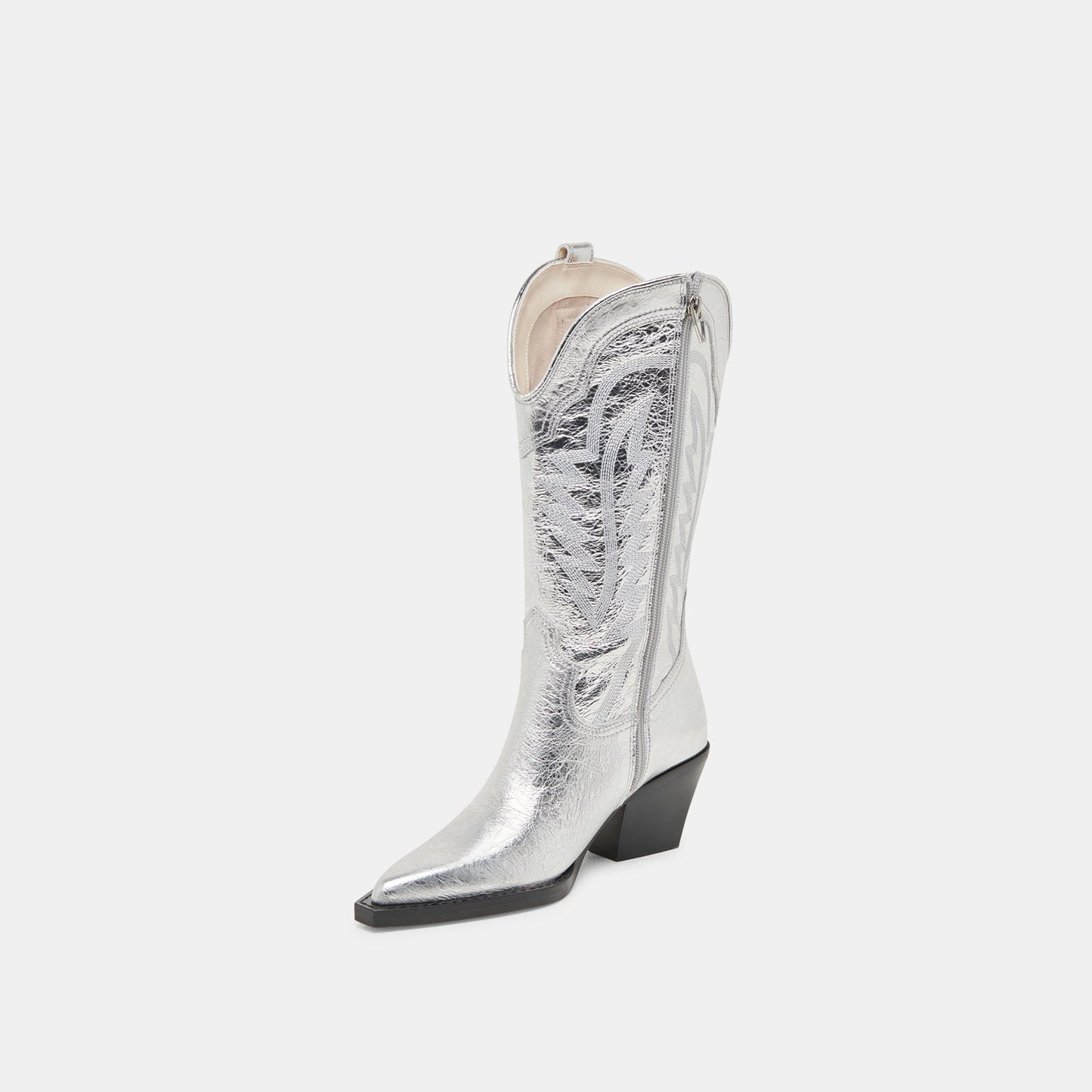 Ryland Extra Wide Calf Silver Boots | Distressed Leather Boots
 – Dolce Vita