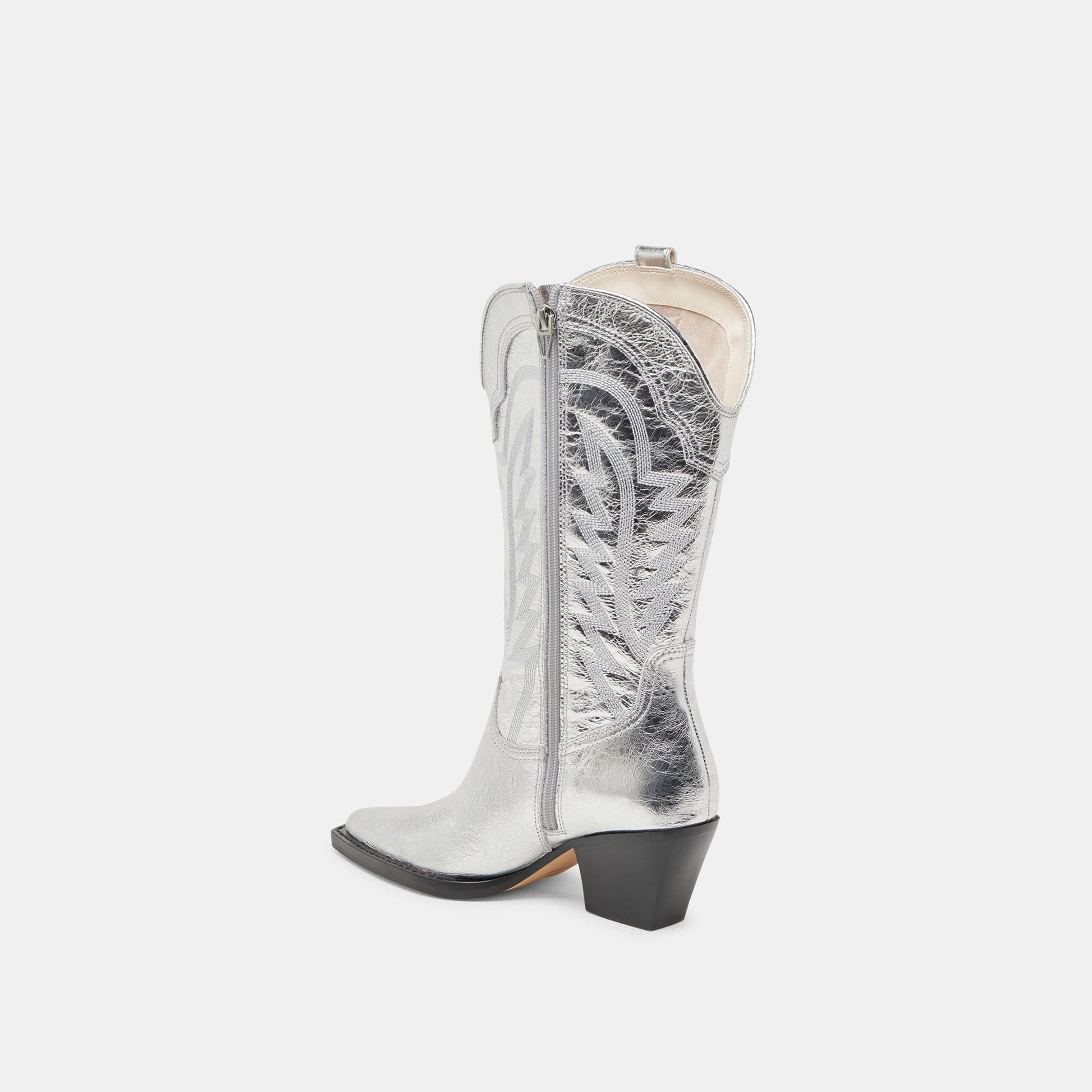 Ryland Extra Wide Calf Silver Boots | Distressed Leather Boots
 – Dolce Vita