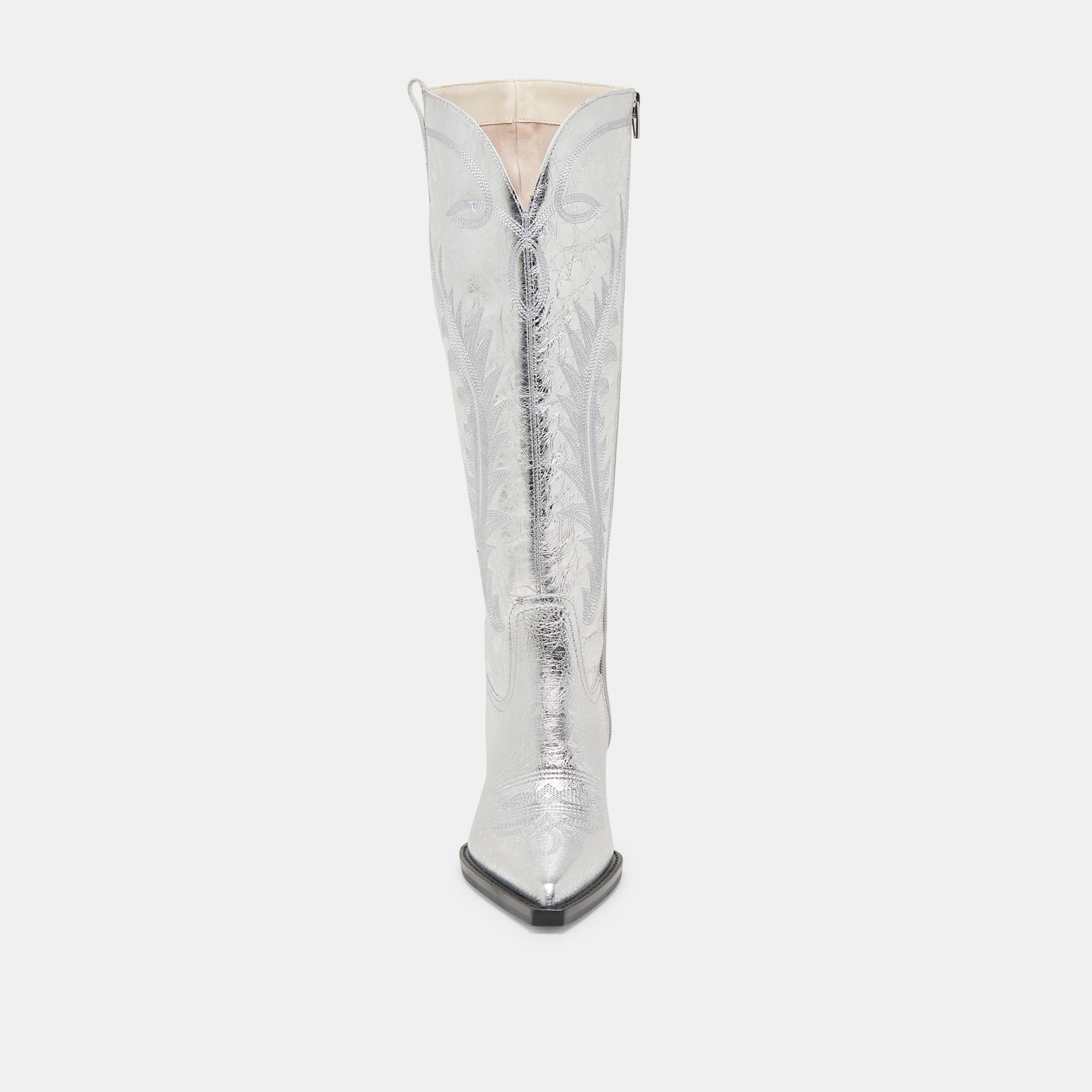 Ryatt Extra Wide Calf Silver Boots | Distressed Leather Boots
 – Dolce Vita