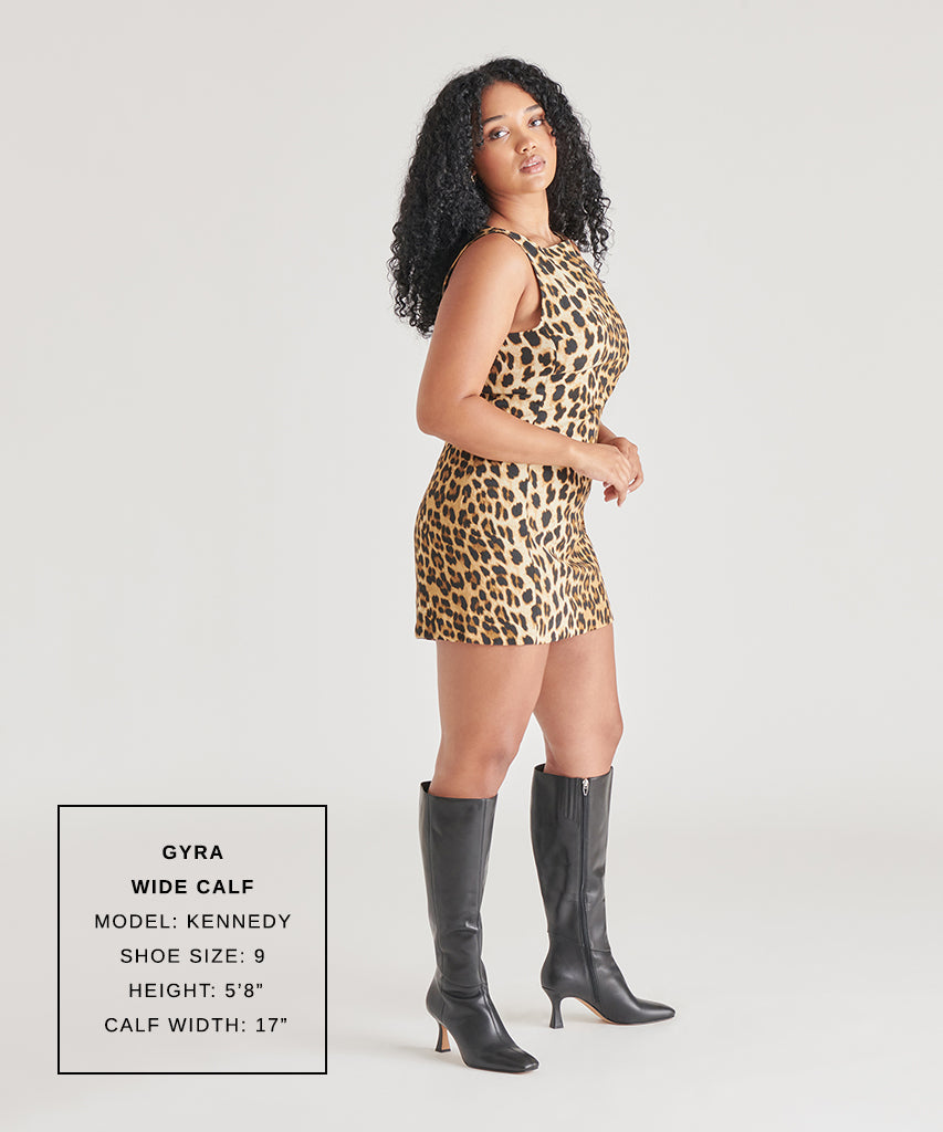 Gyra Wide Calf Black Leather Boots | Black Knee-High Wide Calf Boots
 – Dolce Vita