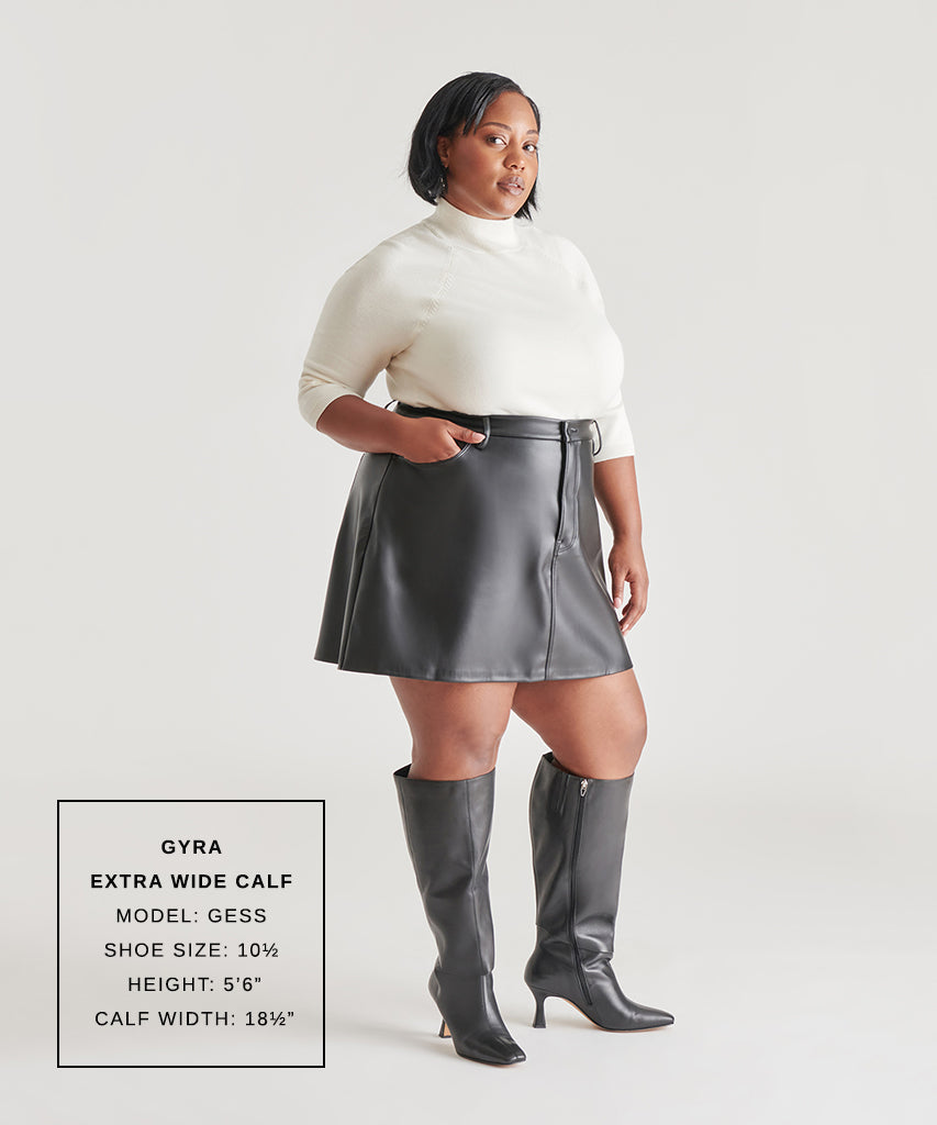 Gyra Extra Wide Calf Black Boots | Leather Wide Calf Boots
 – Dolce Vita