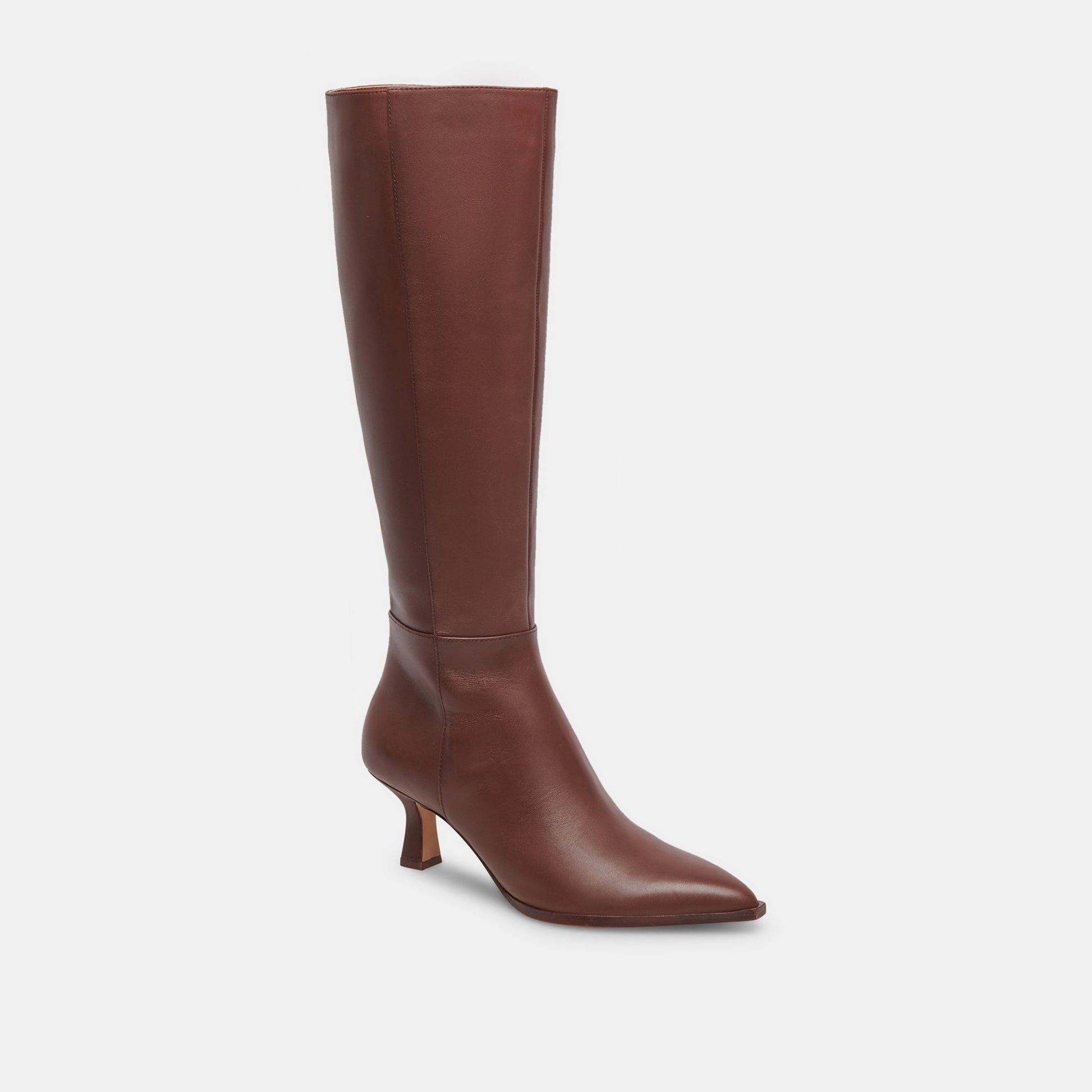 Auggie Chocolate Leather Narrow Calf Boots