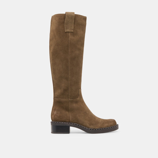 Glory H2O Waterproof Olive Suede Wide Calf Boots