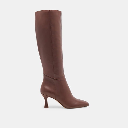 GYRA WIDE CALF BOOTS CHOCOLATE LEATHER
 – Dolce Vita