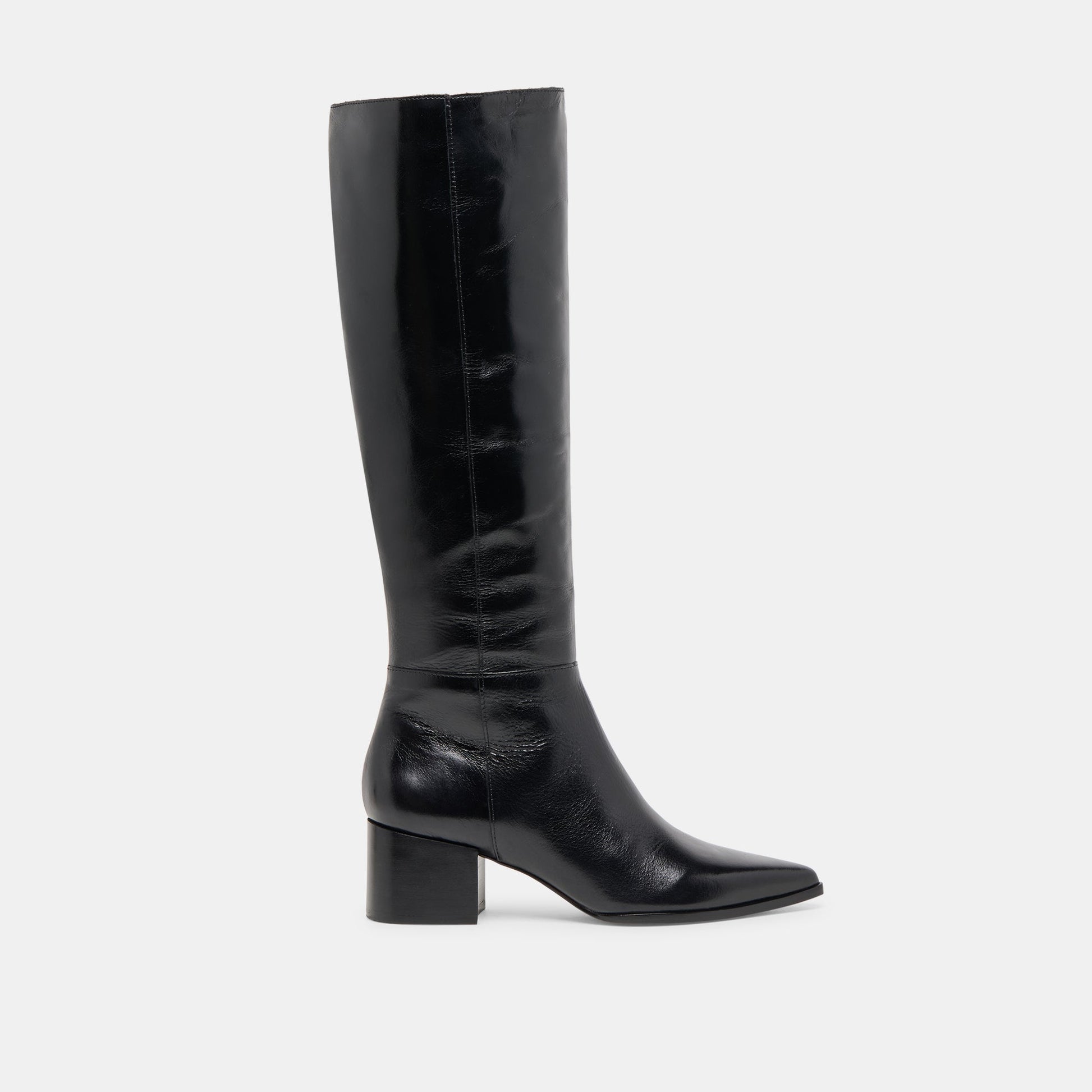 Kirson Black Leather Wide Calf Boots