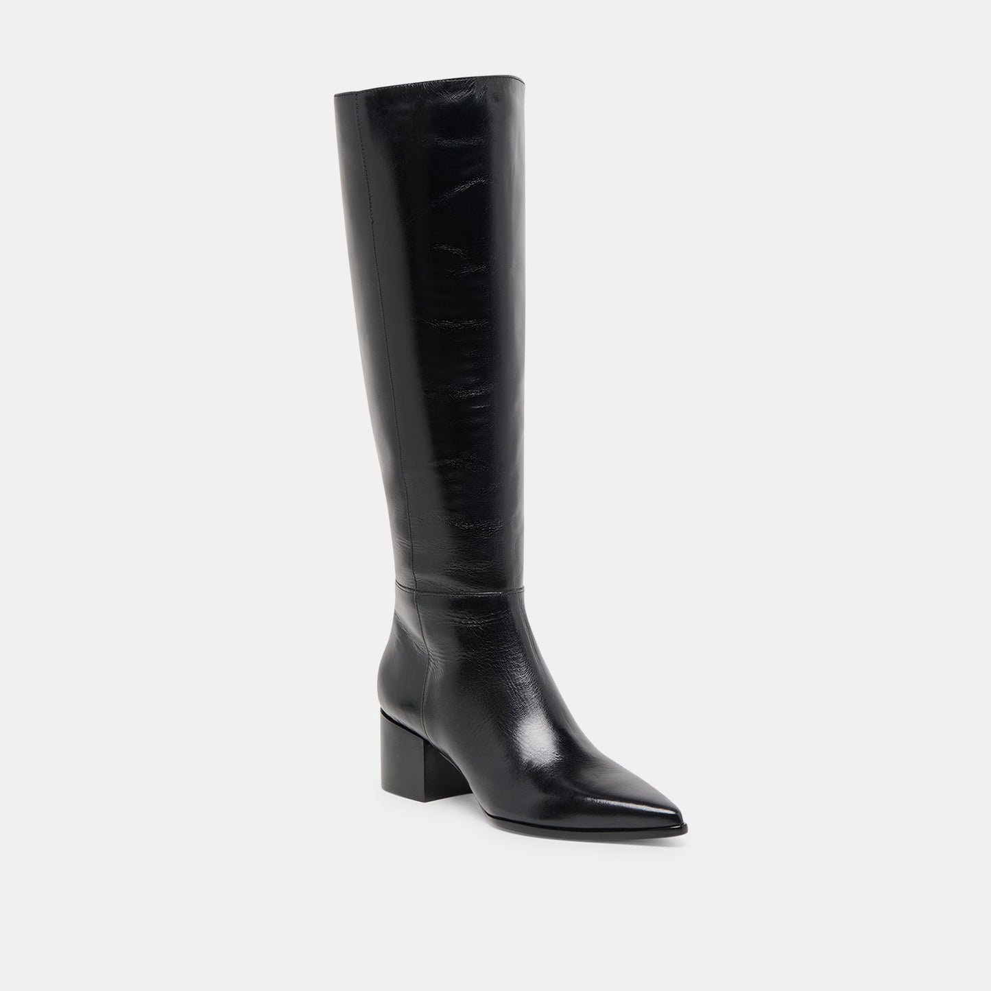 Kirson Black Leather Wide Calf Boots