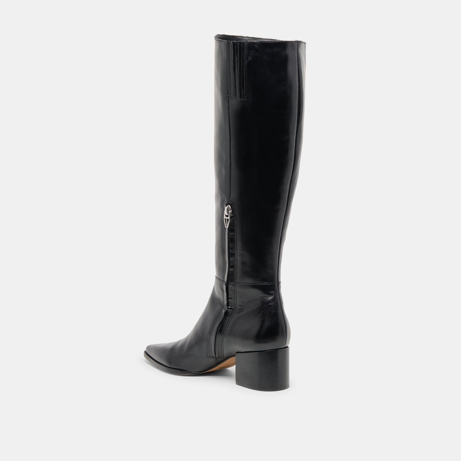 Kirson Black Leather Wide Calf Boots