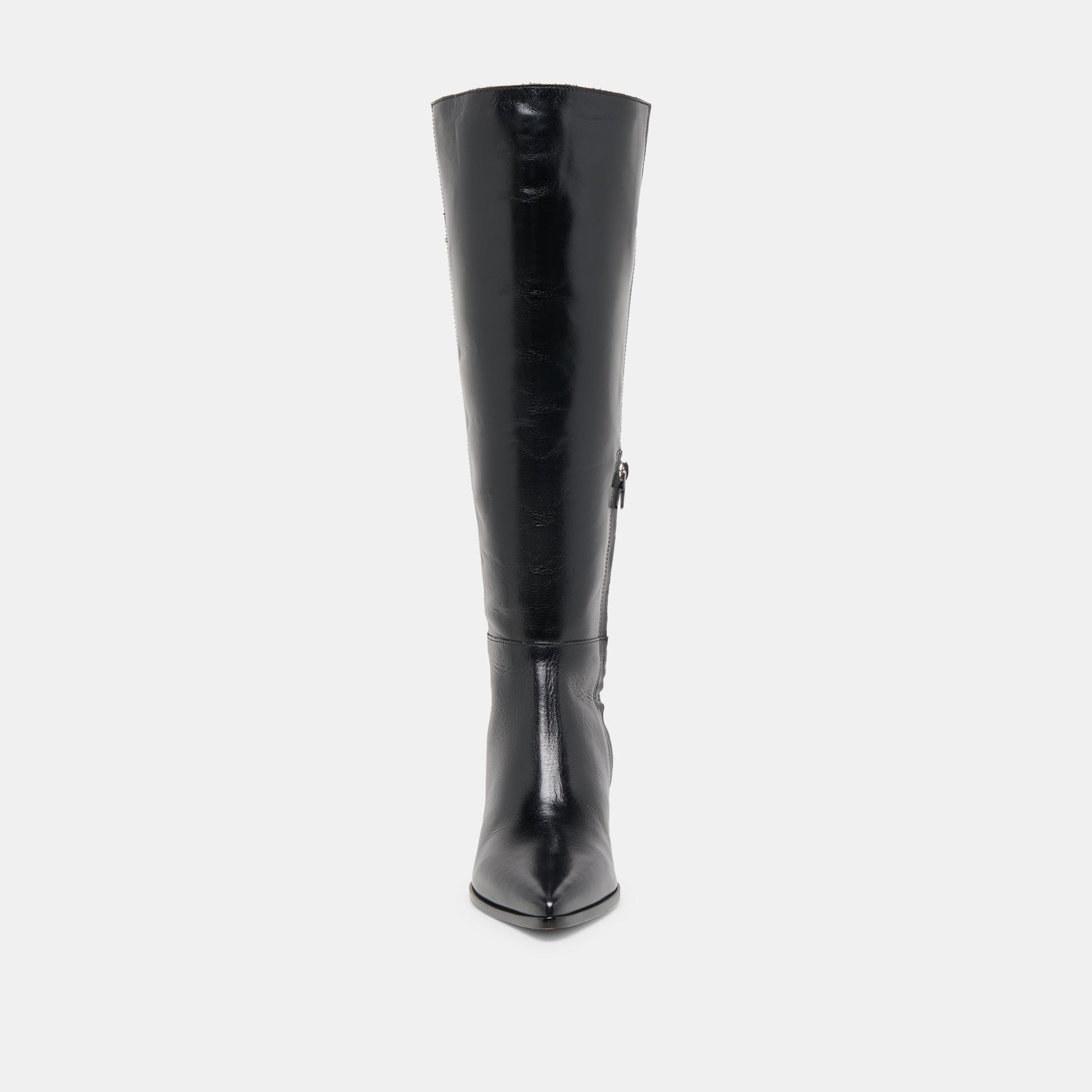 Kirson Black Leather Wide Calf Boots