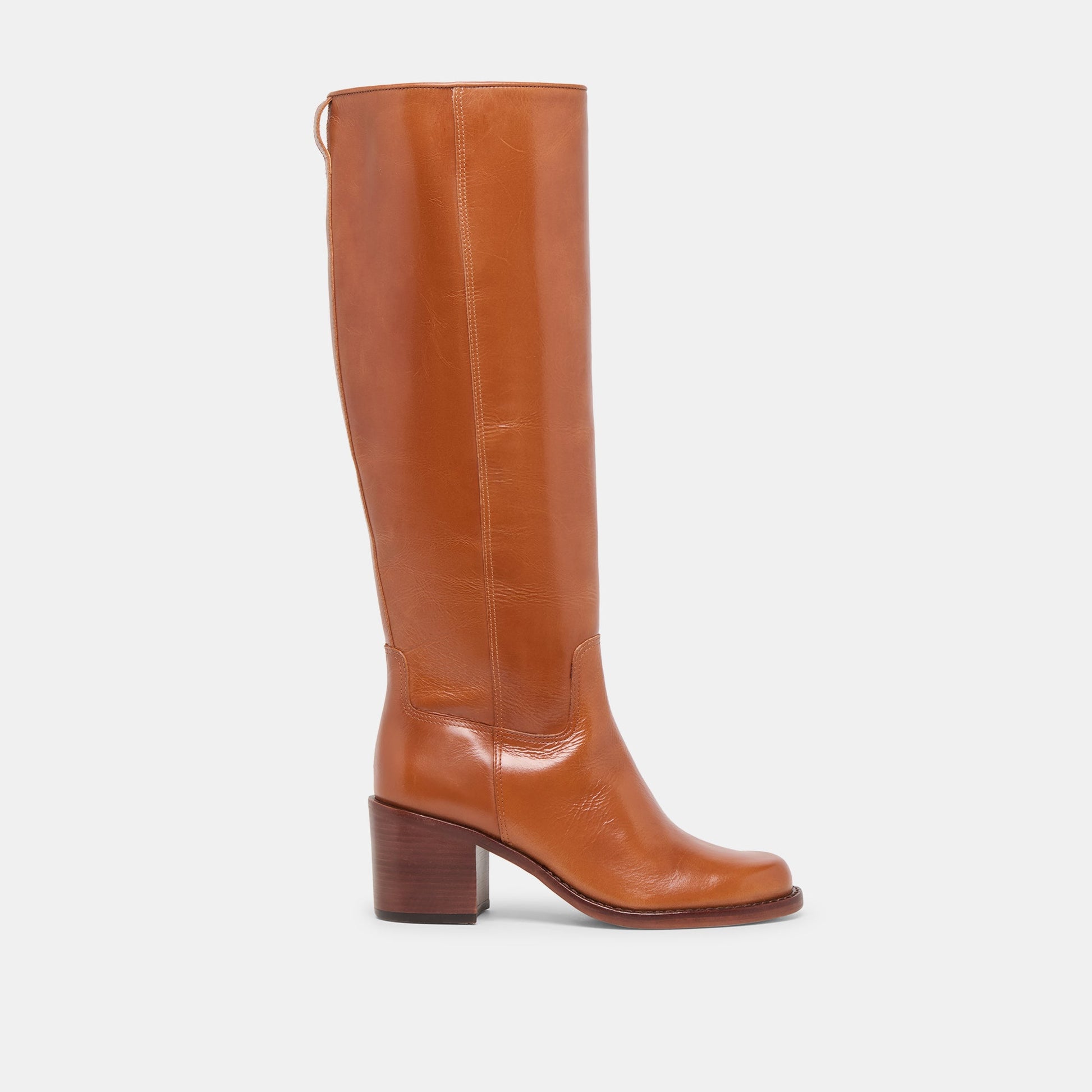 Lucyle Tan Leather Wide Calf Boots