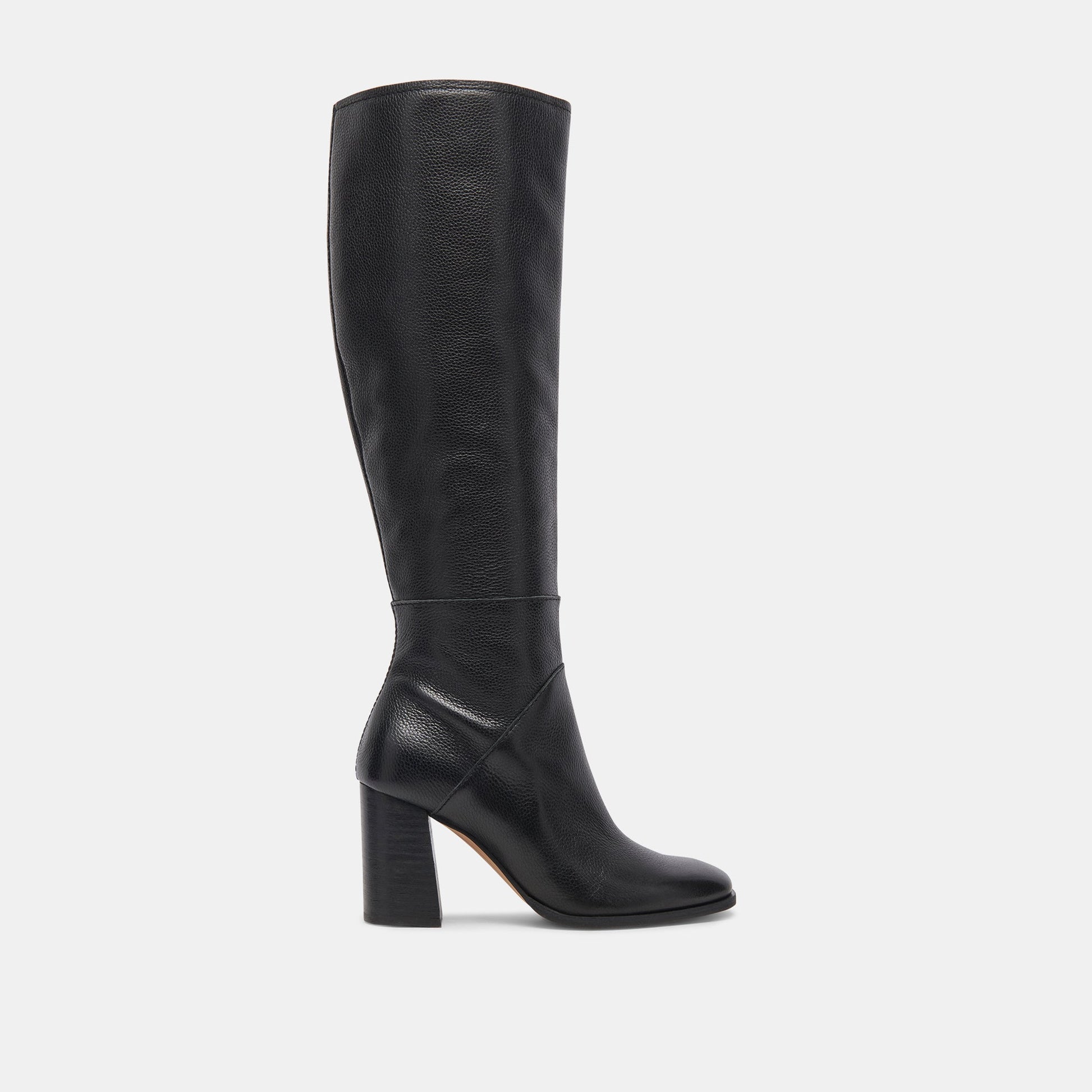 FYNN Wide Calf Boots Onyx Leather | Women's Onyx Knee-High Boots
 – Dolce Vita