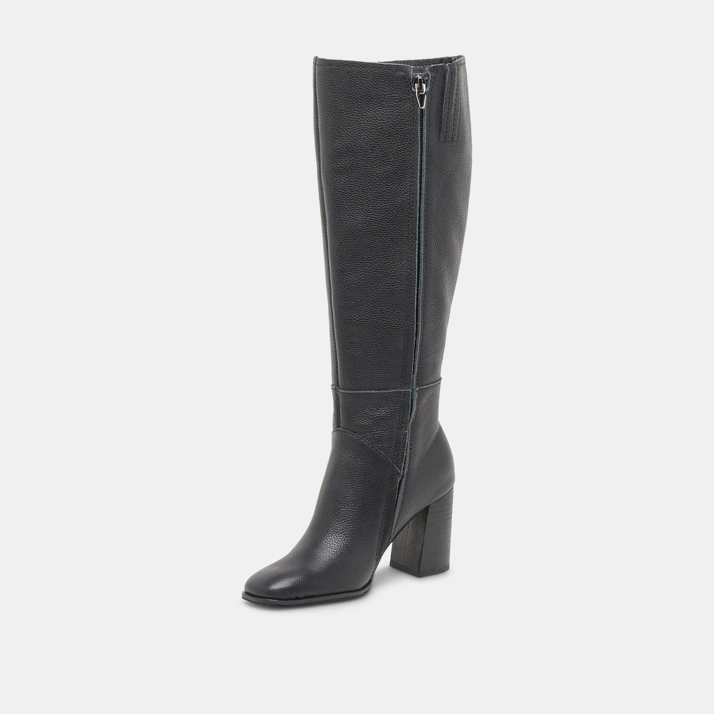 FYNN Wide Calf Boots Onyx Leather | Women's Onyx Knee-High Boots
 – Dolce Vita
