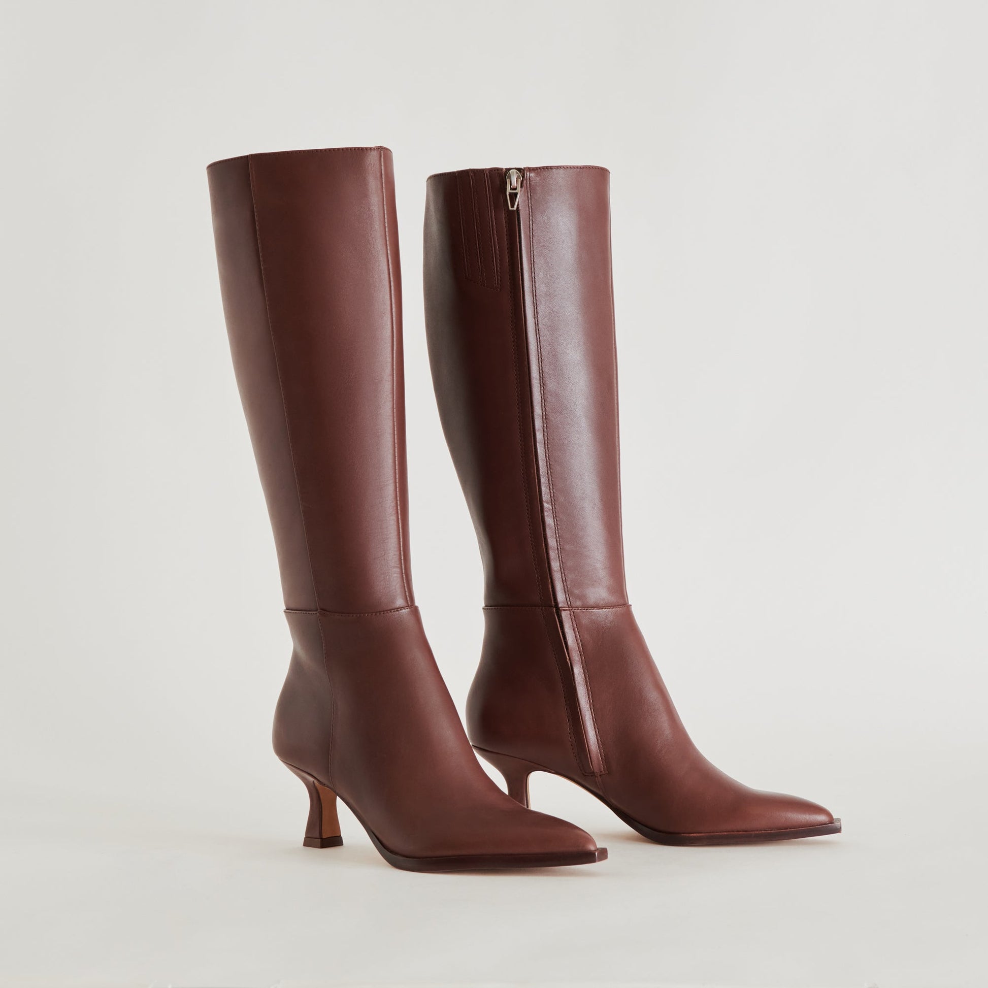 Auggie Wide Calf Boots | Chocolate Leather Boots by Dolce Vita