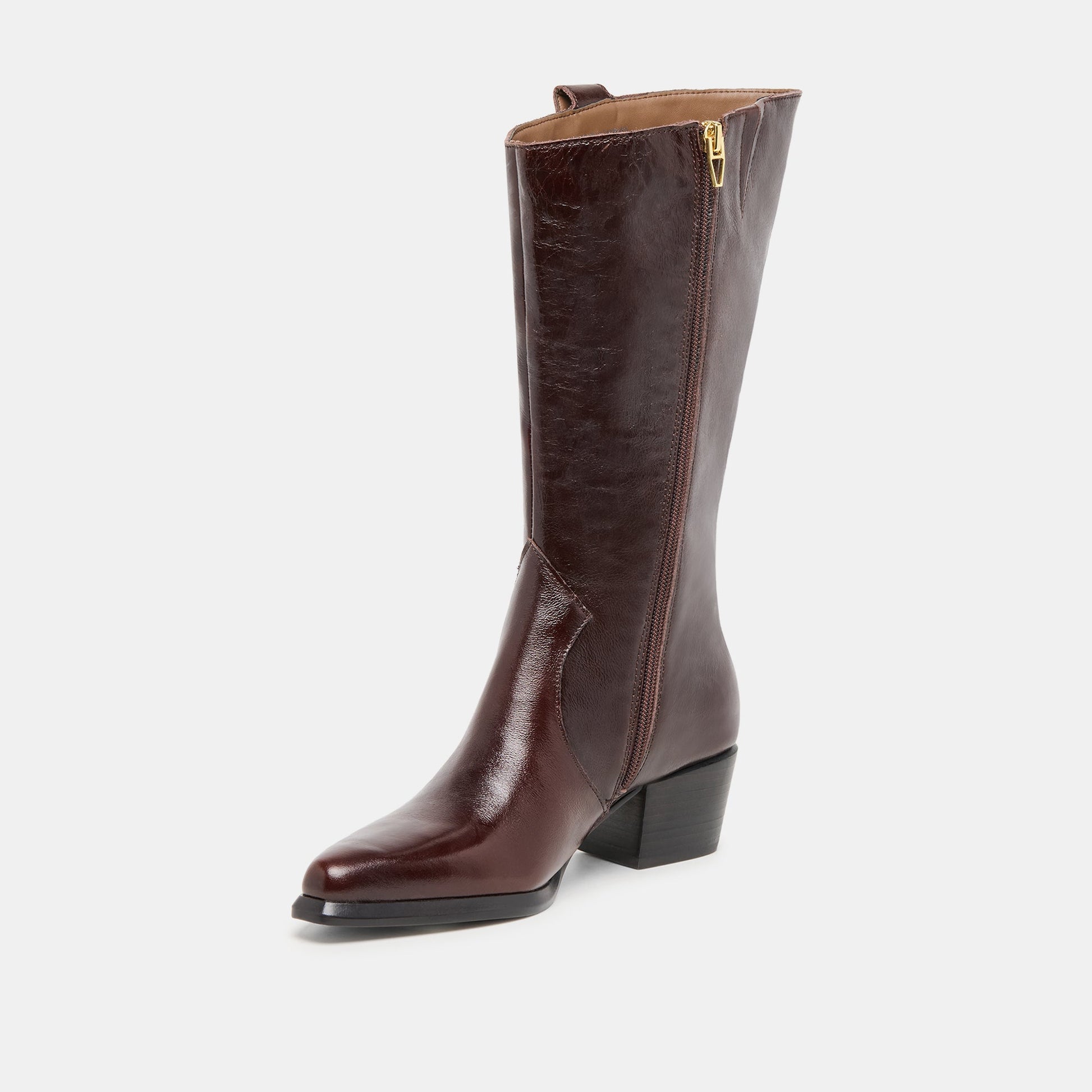 Vern Chocolate Leather Wide Calf Boots