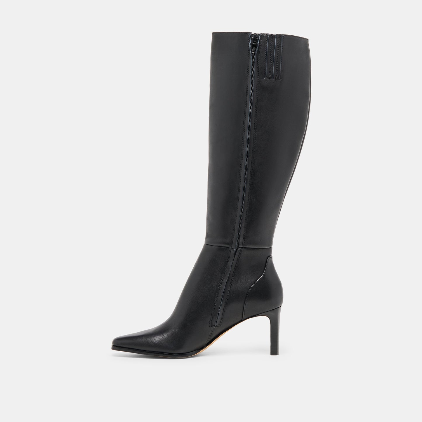 Emmi Black Leather Wide Calf Boots
