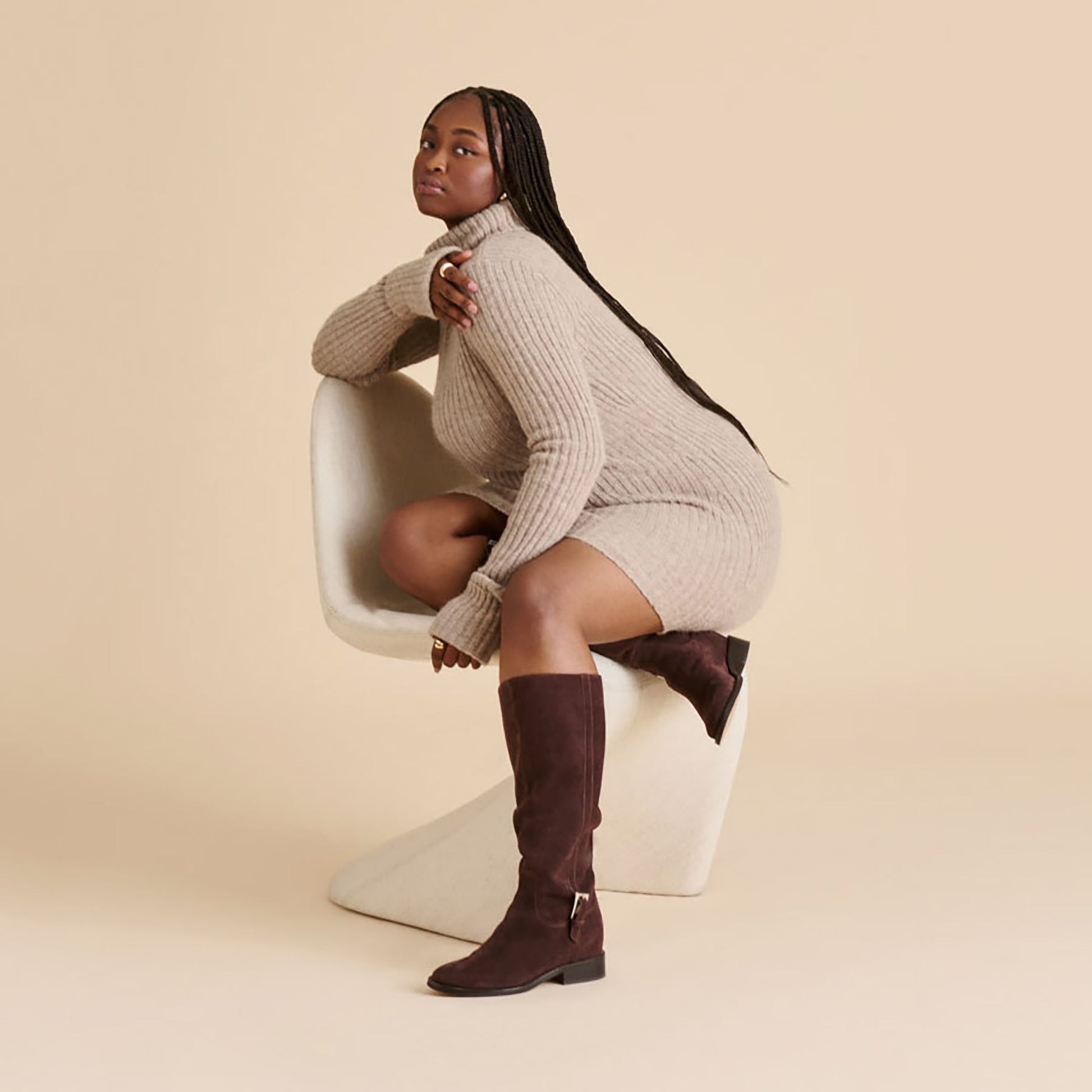 Kilian H2O Waterproof Mahogany Suede Wide Calf Boots