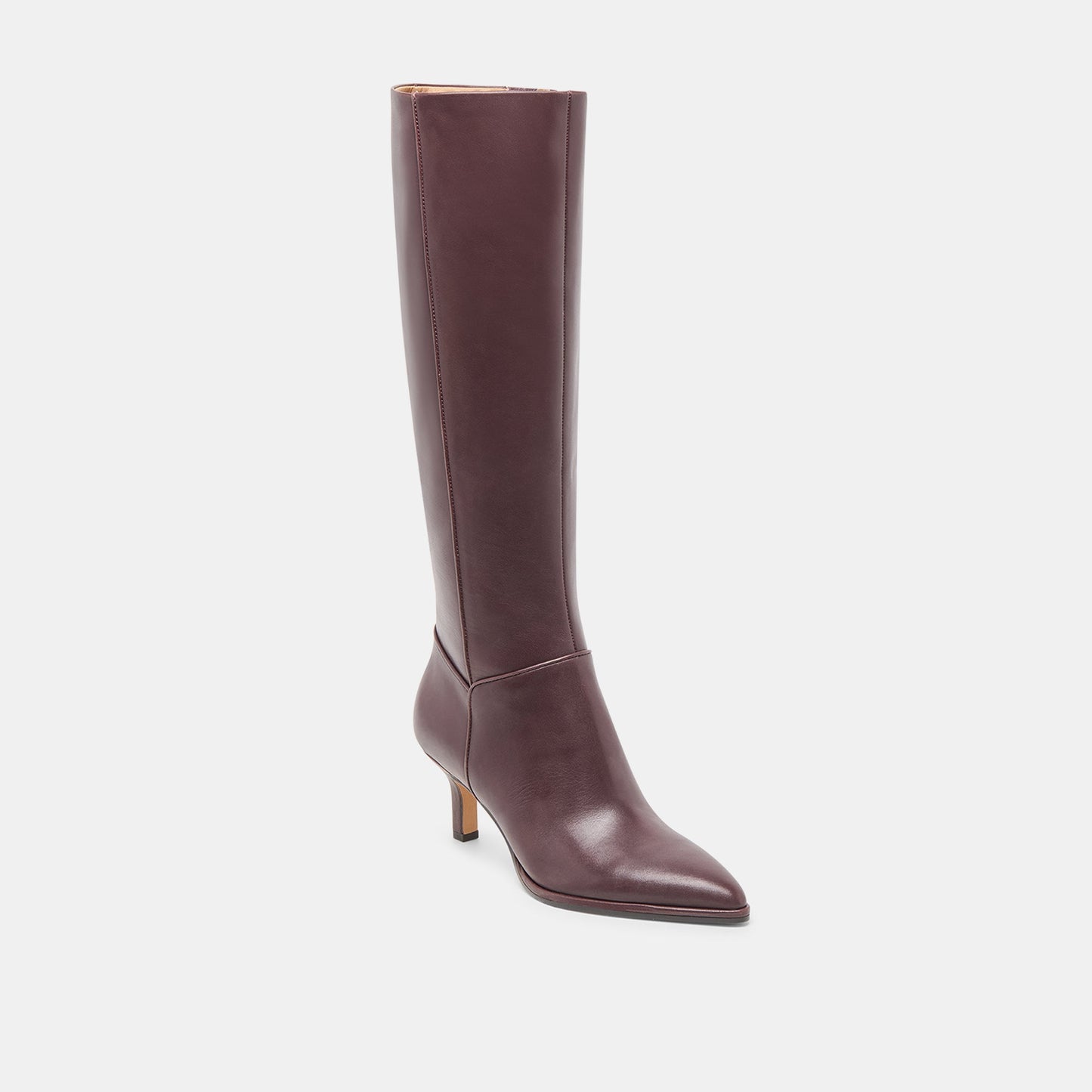 Aldy Mulberry Leather Wide Calf Boots