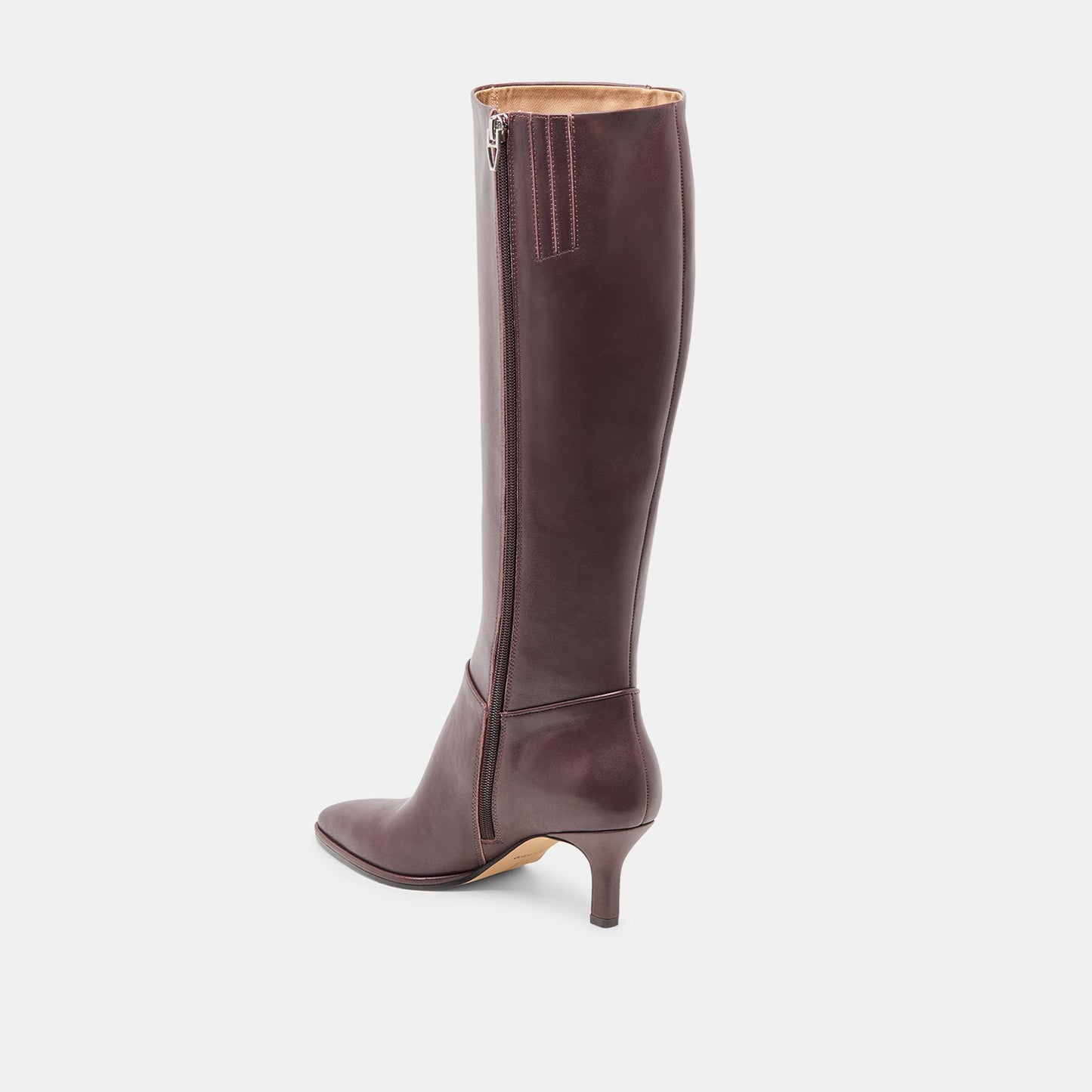 Aldy Mulberry Leather Wide Calf Boots