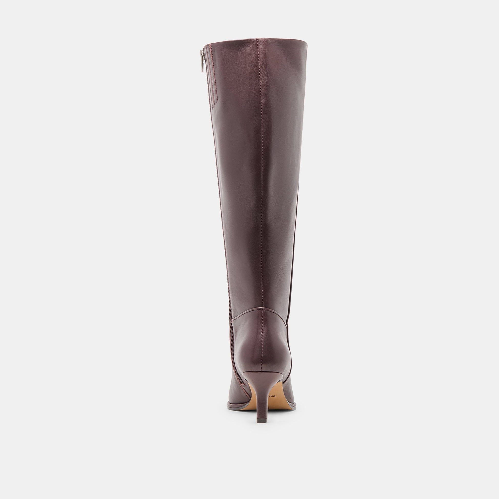 Aldy Mulberry Leather Wide Calf Boots