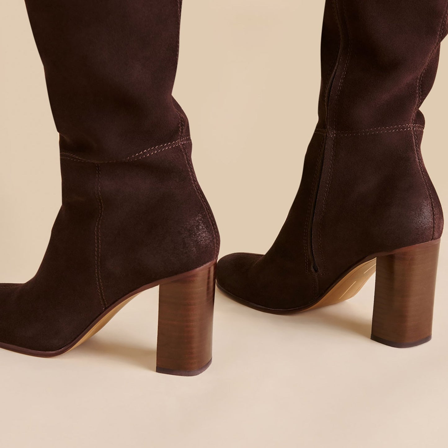 Hudsin Wide Calf Mahogany Suede Boots