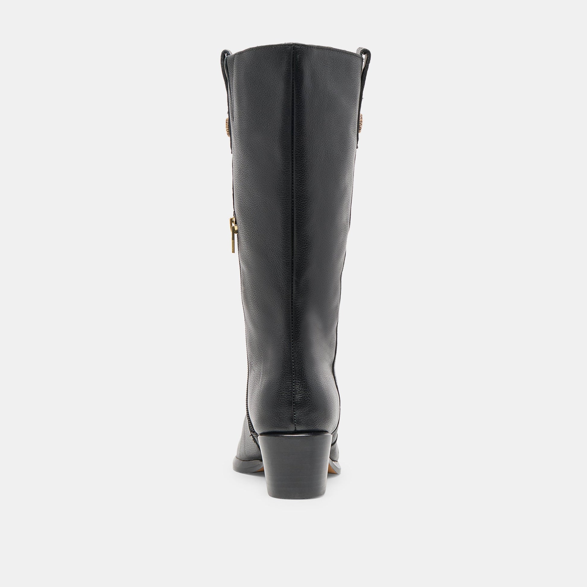 Vern Black Leather Wide Calf Boots