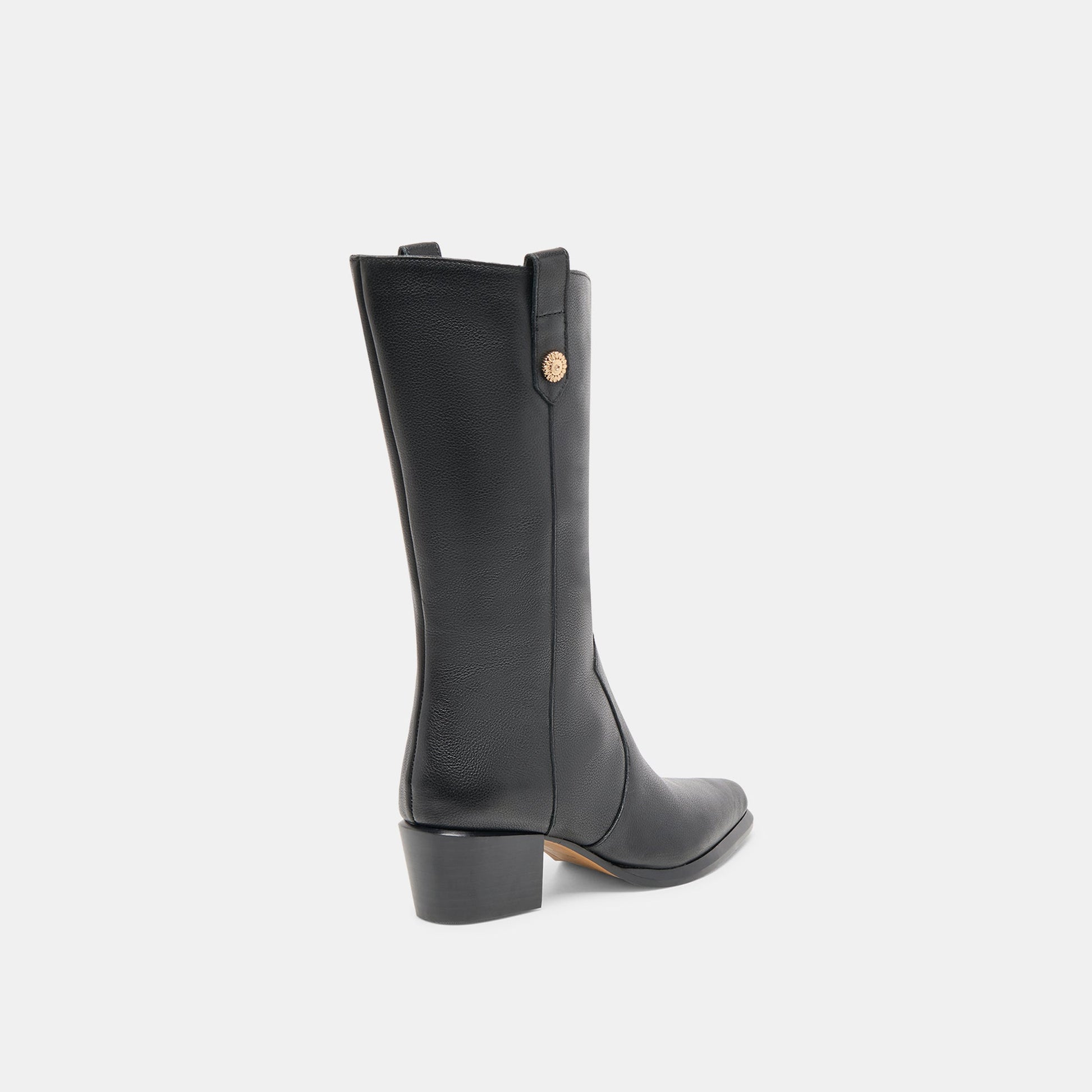 Vern Black Leather Wide Calf Boots