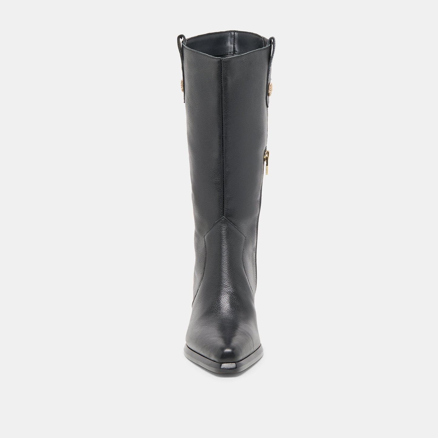 Vern Black Leather Wide Calf Boots