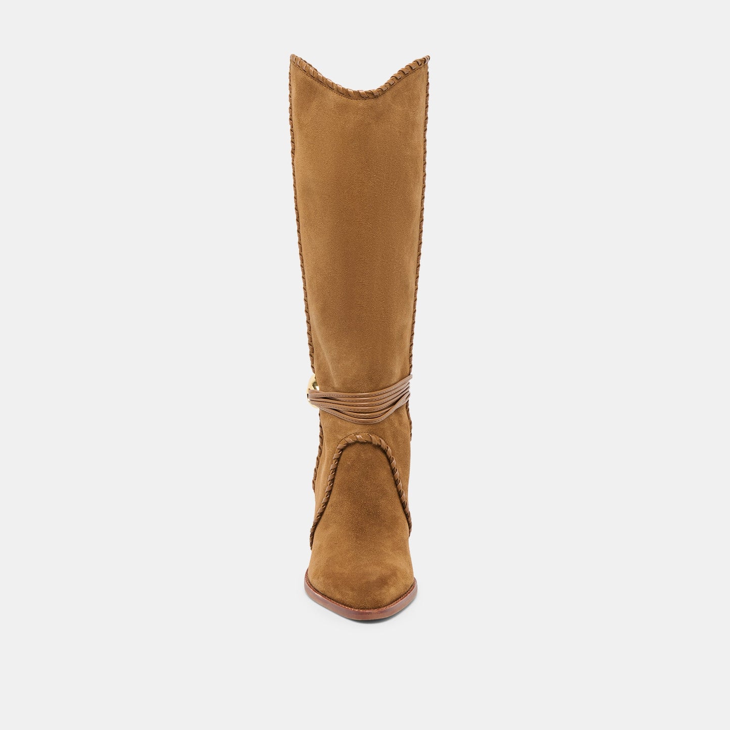 Jody Lt Brown Suede Wide Calf Boots