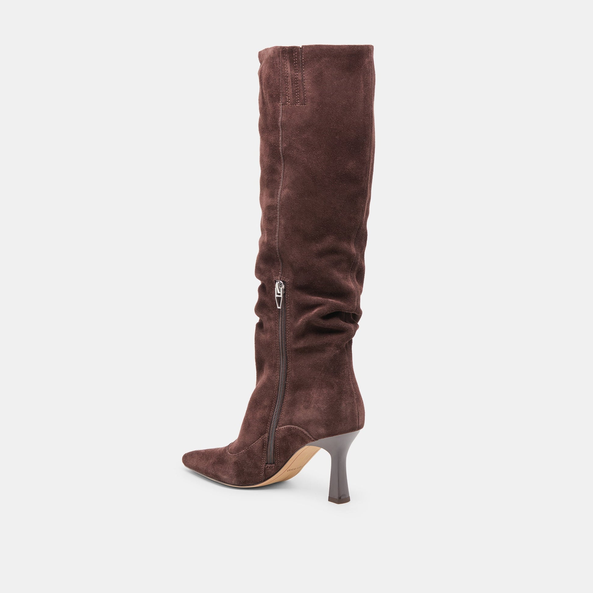Lousa Mahogany Suede Wide Calf Boots